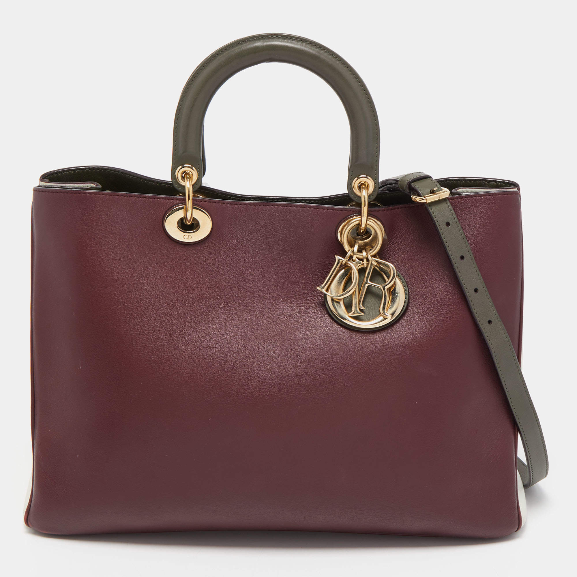 Dior Tricolor Leather Large Diorissimo Shopper Tote