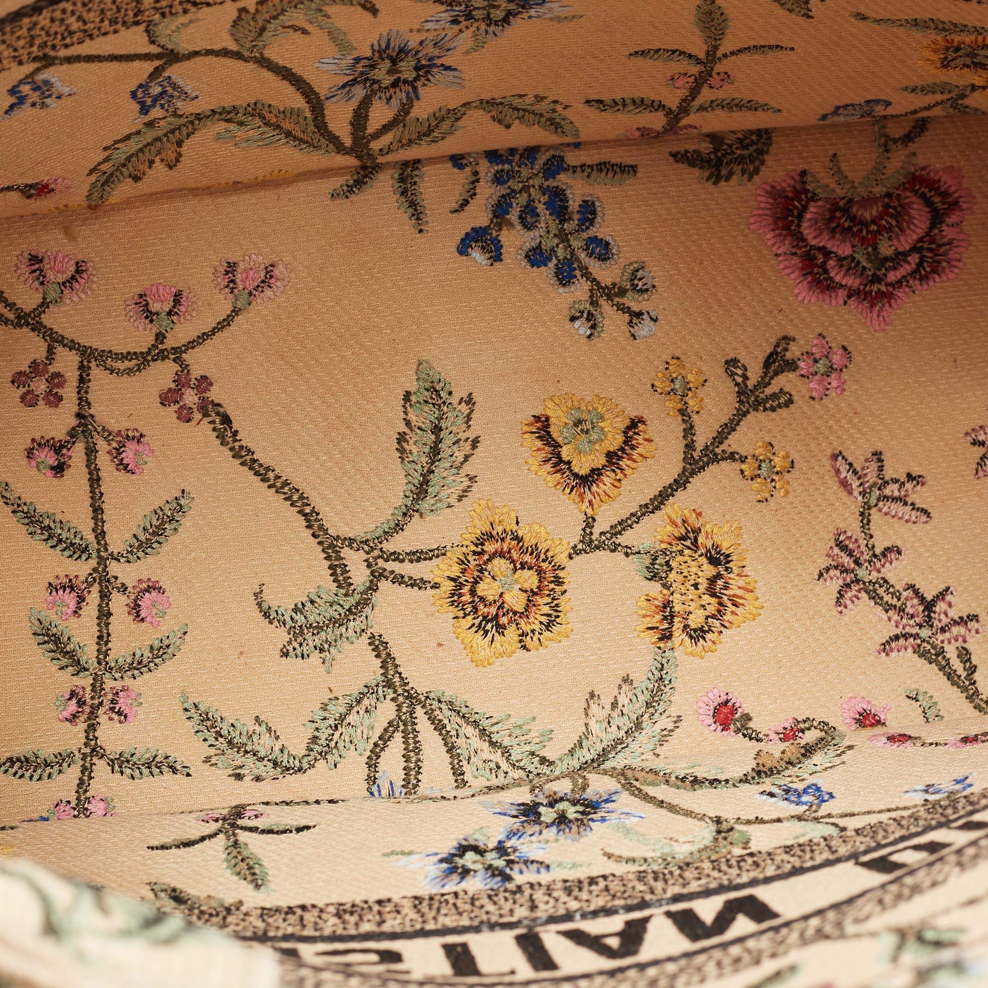 Medium Dior Book Tote Natural Multicolor Raffia Embroidered with