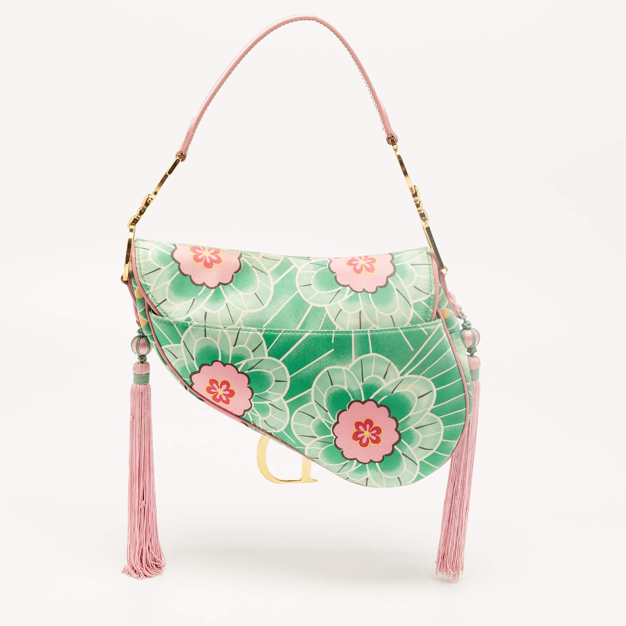 Dior Mini Saddle Bag in Pink Satin ref.560948 - Joli Closet