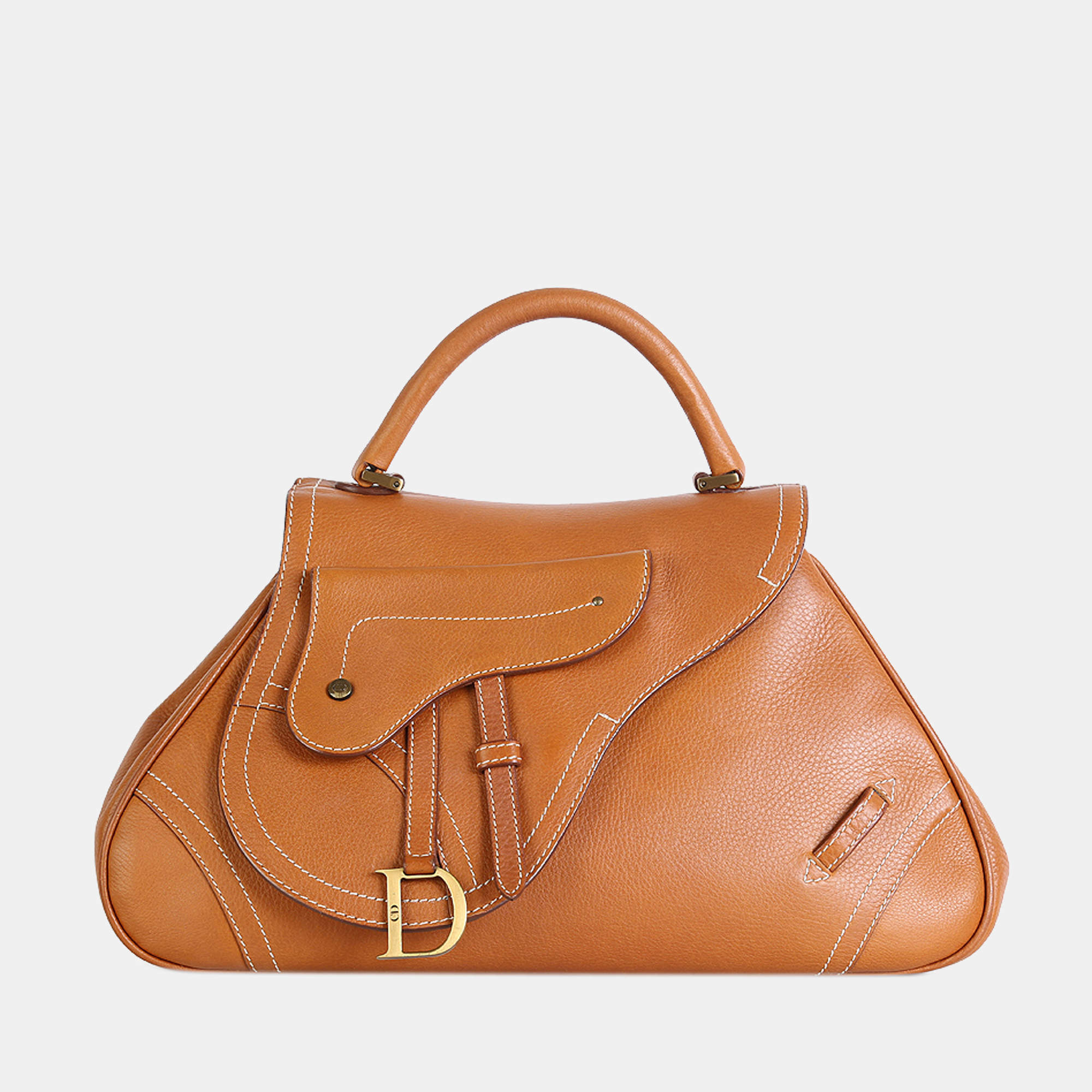 Christian Dior vintage brown leather satchel bag  1990s second hand Lysis