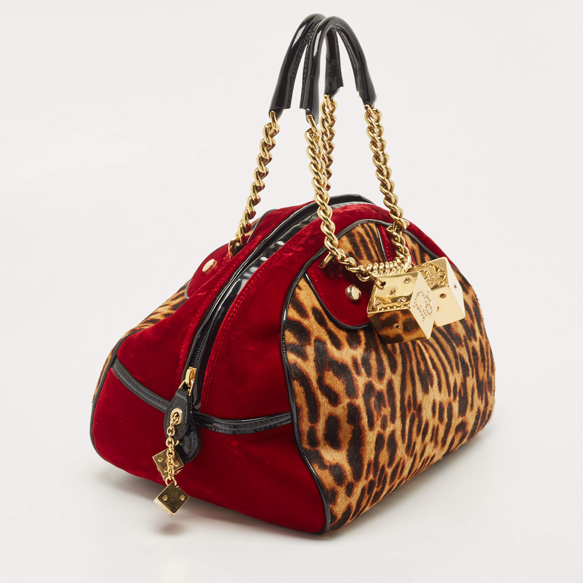 Christian Dior Gambler Bowler Bag in Leopard Pony Hair & Red Velvet, A –  Pechuga Vintage