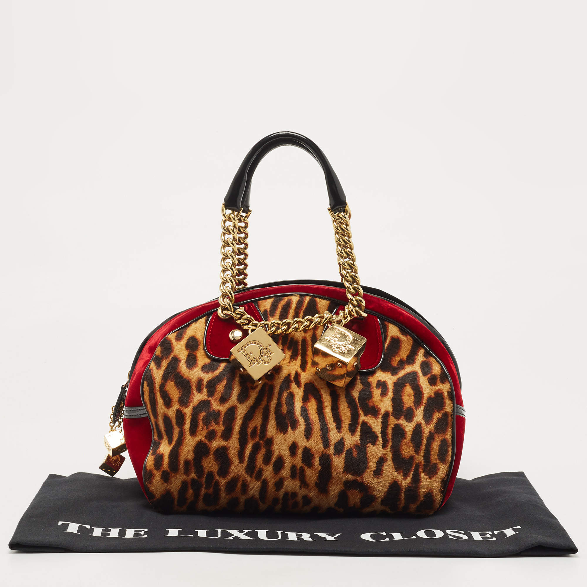Christian Dior Exotic Gambler Dice Bag in Black - Collectible