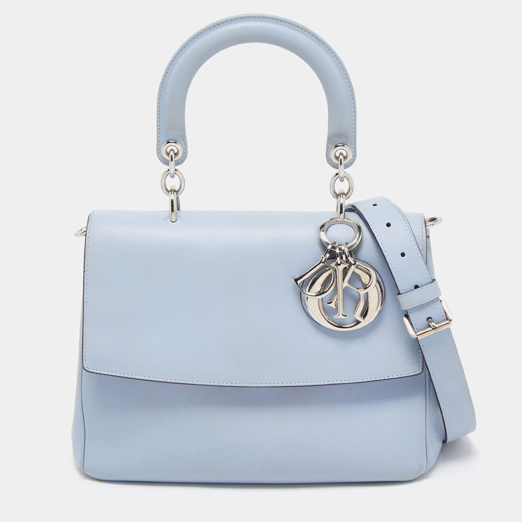 Georges MM bag in blue imprint leather