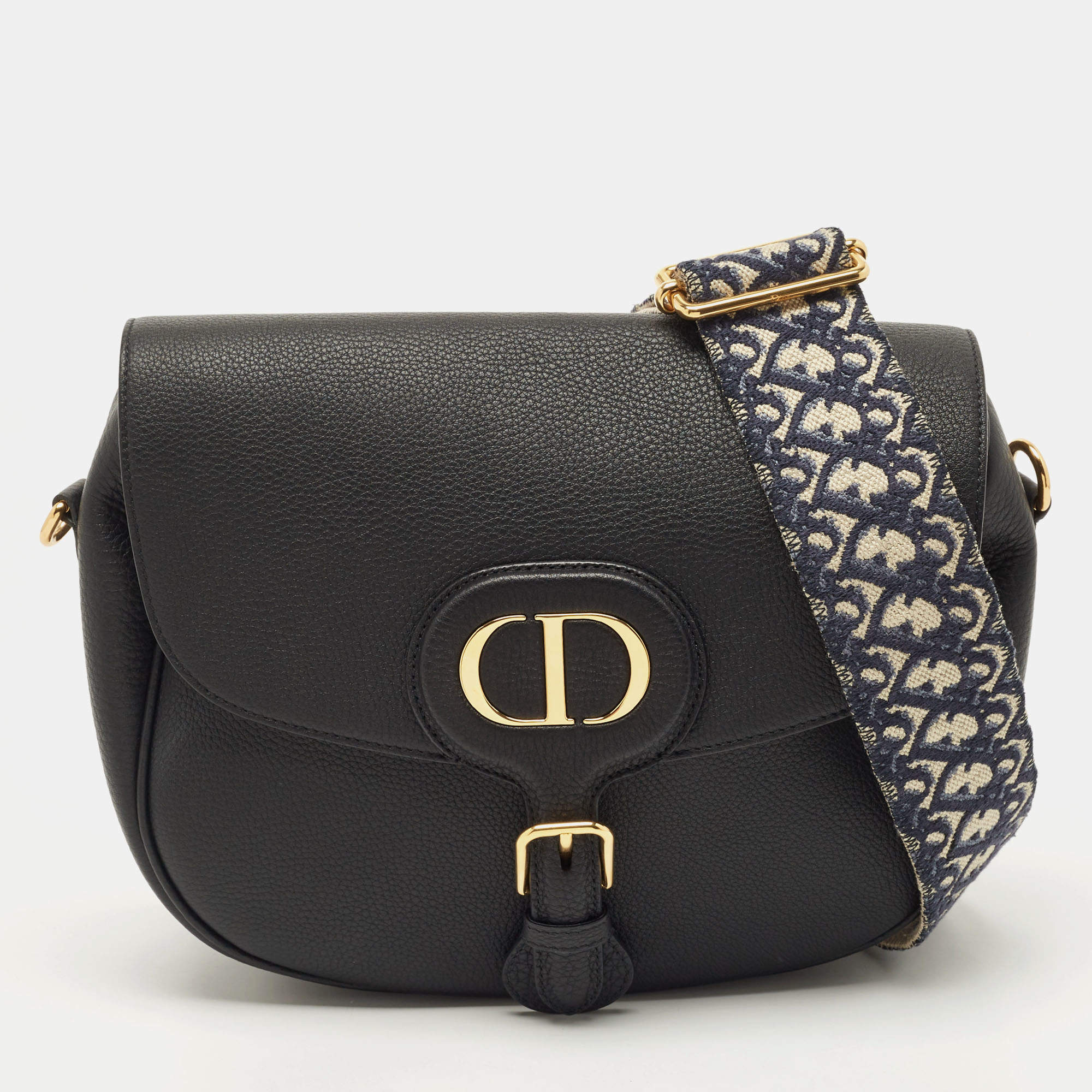 Pre Owned Dior Black Leather Large Bobby Shoulder Bag