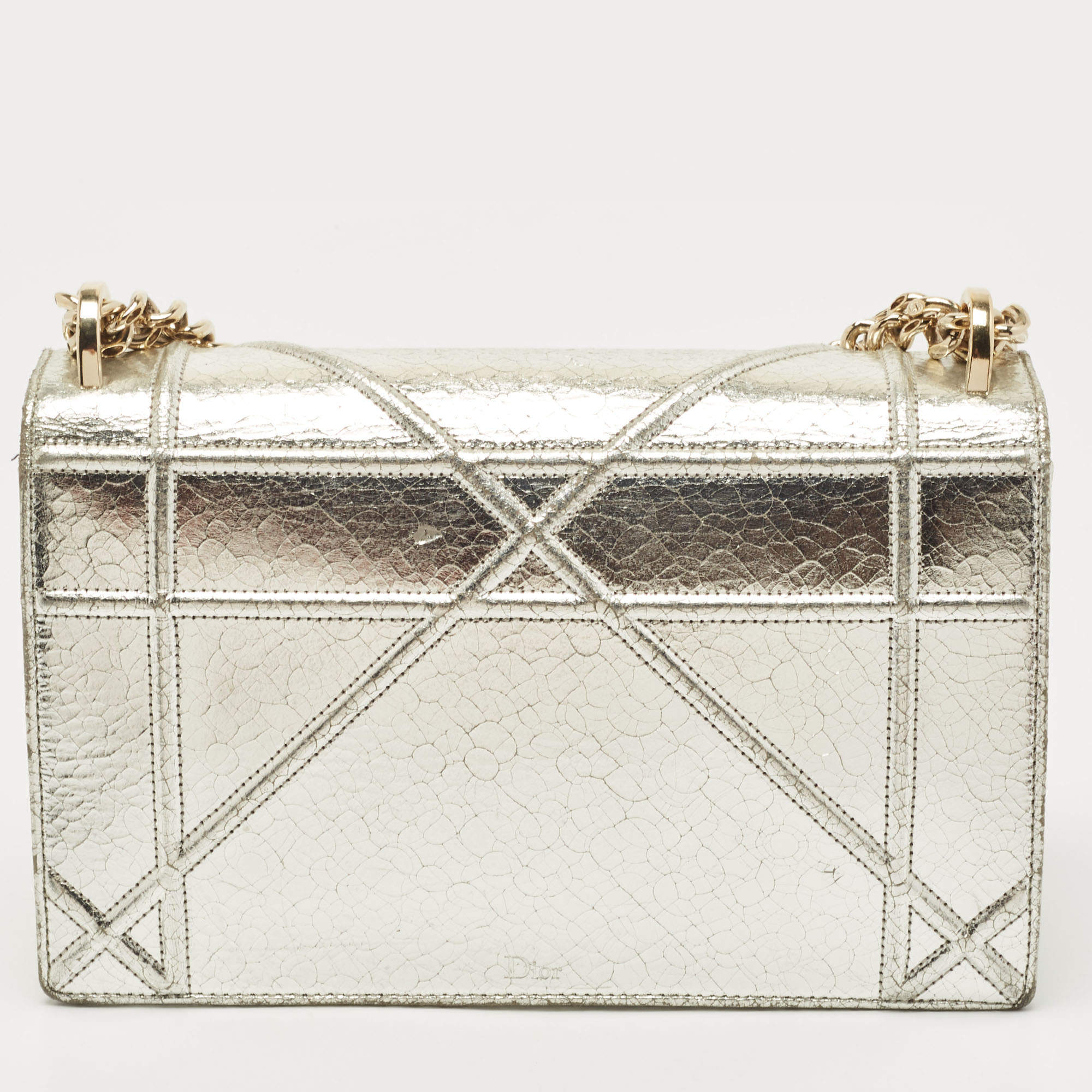 Diorama leather crossbody bag Dior Silver in Leather - 35755642