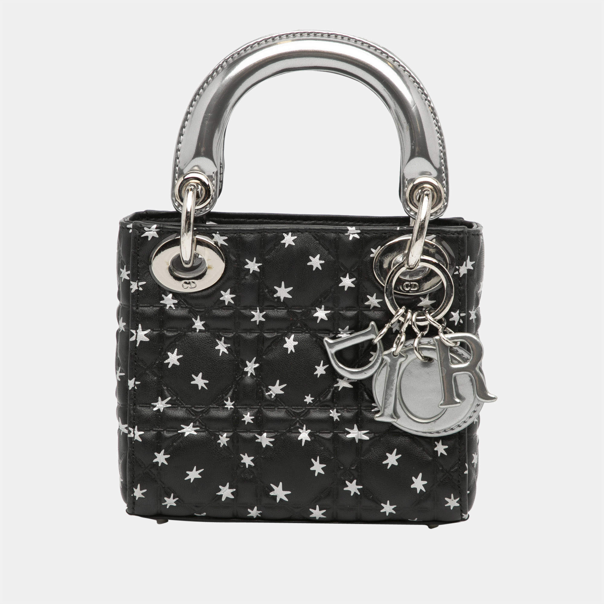 Pre Owned Dior Black Micro Cannage Lady Dior