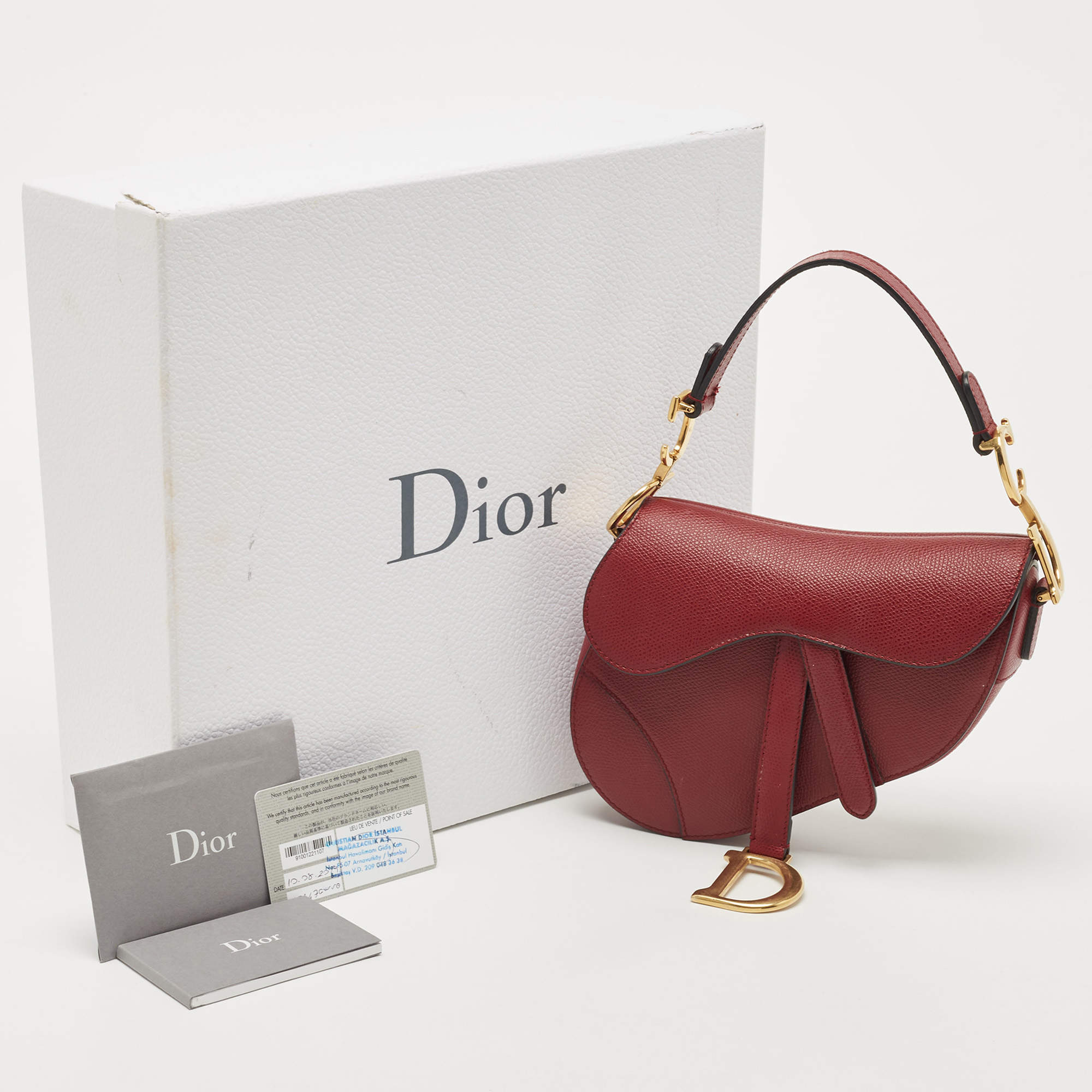 Christian Dior Cherry Red Mini Saddle Bag