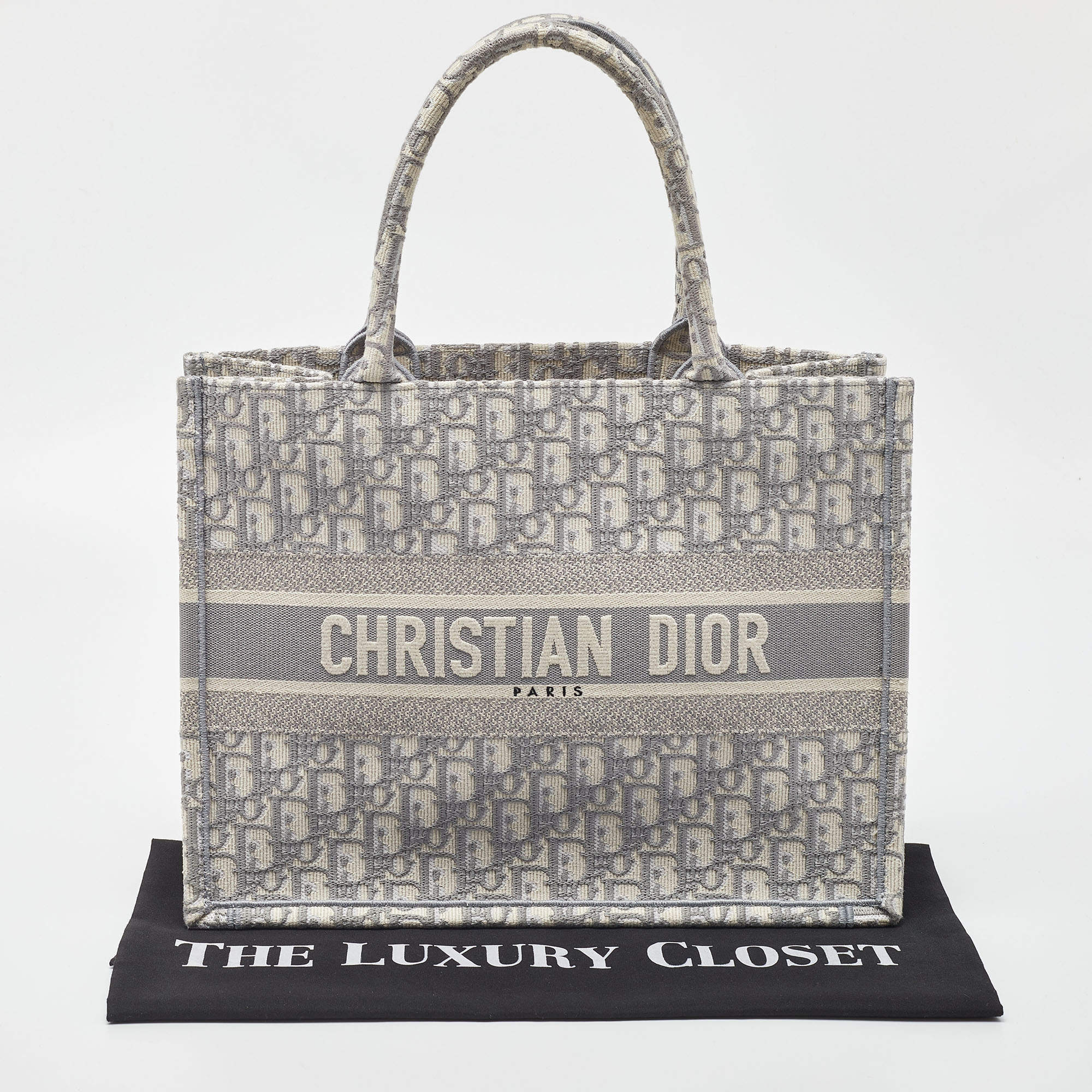 Dior book discount tote grey small