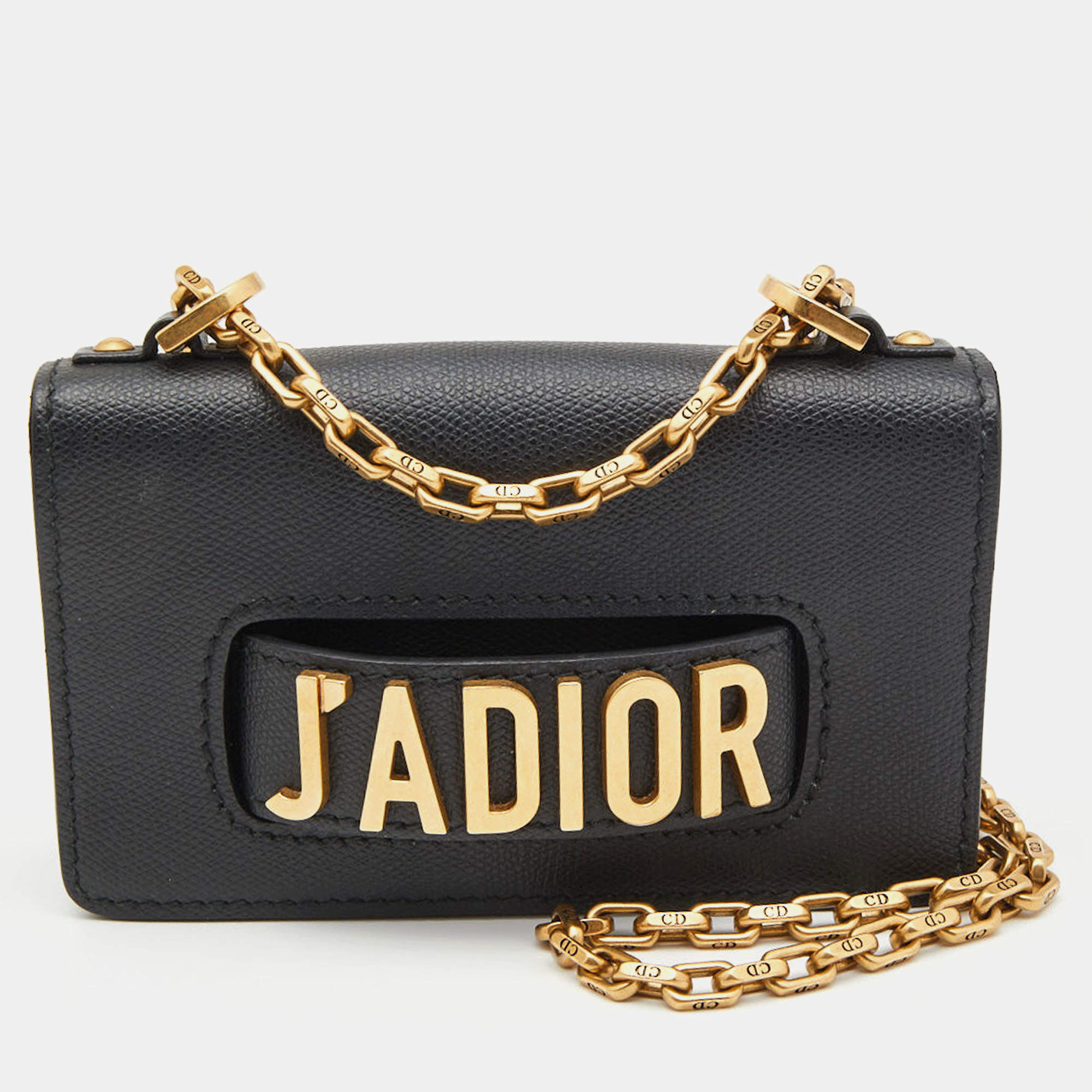 Pre Owned Dior Black Leather Mini J'Adior Shoulder Bag