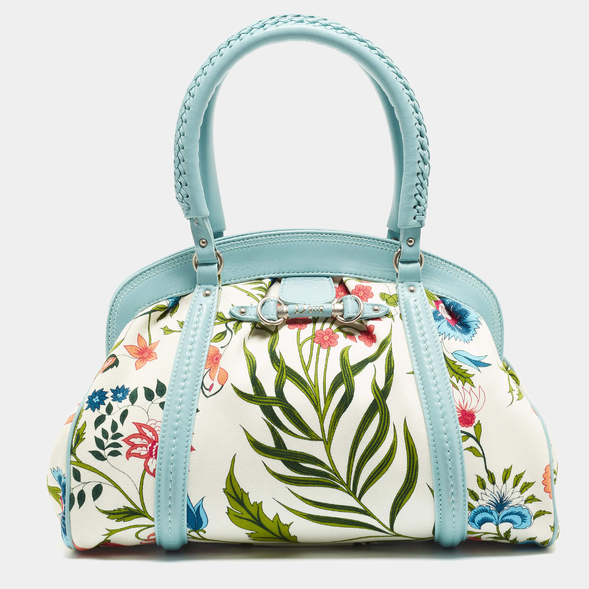 Dior Multicolor Floral Fabric and Leather My Dior Frame Satchel
