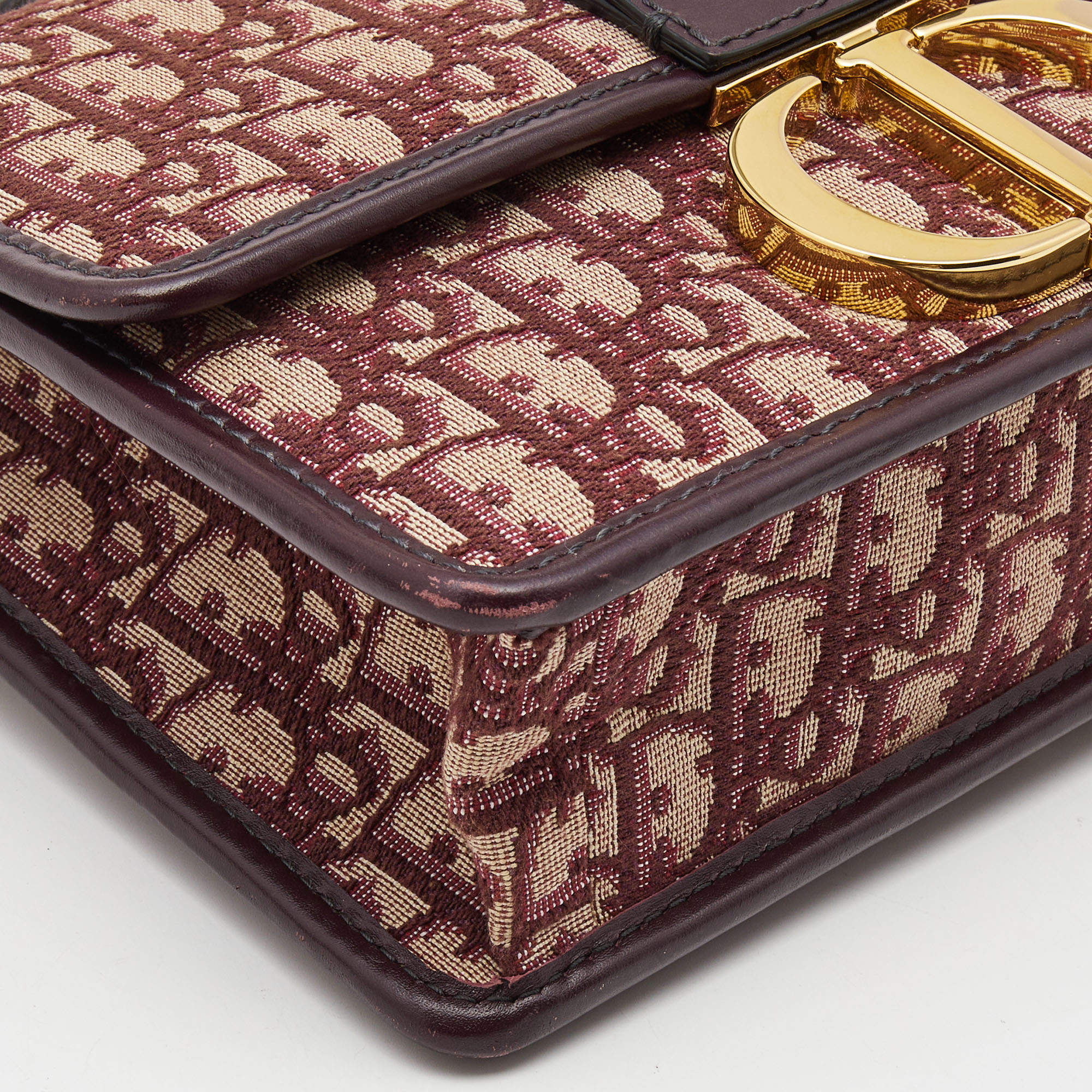 30 montaigne chain cloth crossbody bag Dior Burgundy in Cloth - 22043418
