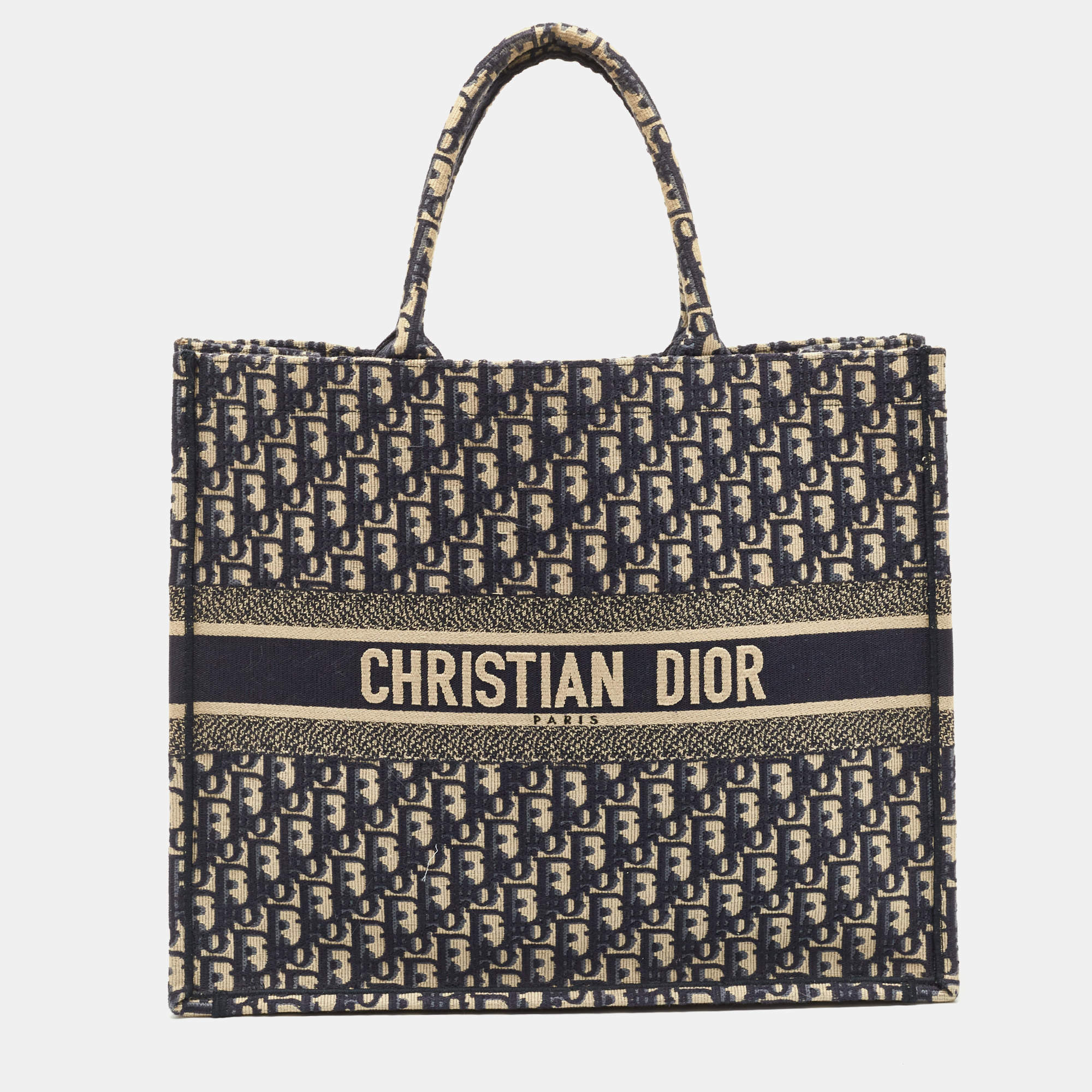 مملوكة مسبقًا Dior Blue Oblique Canvas Large Book Tote