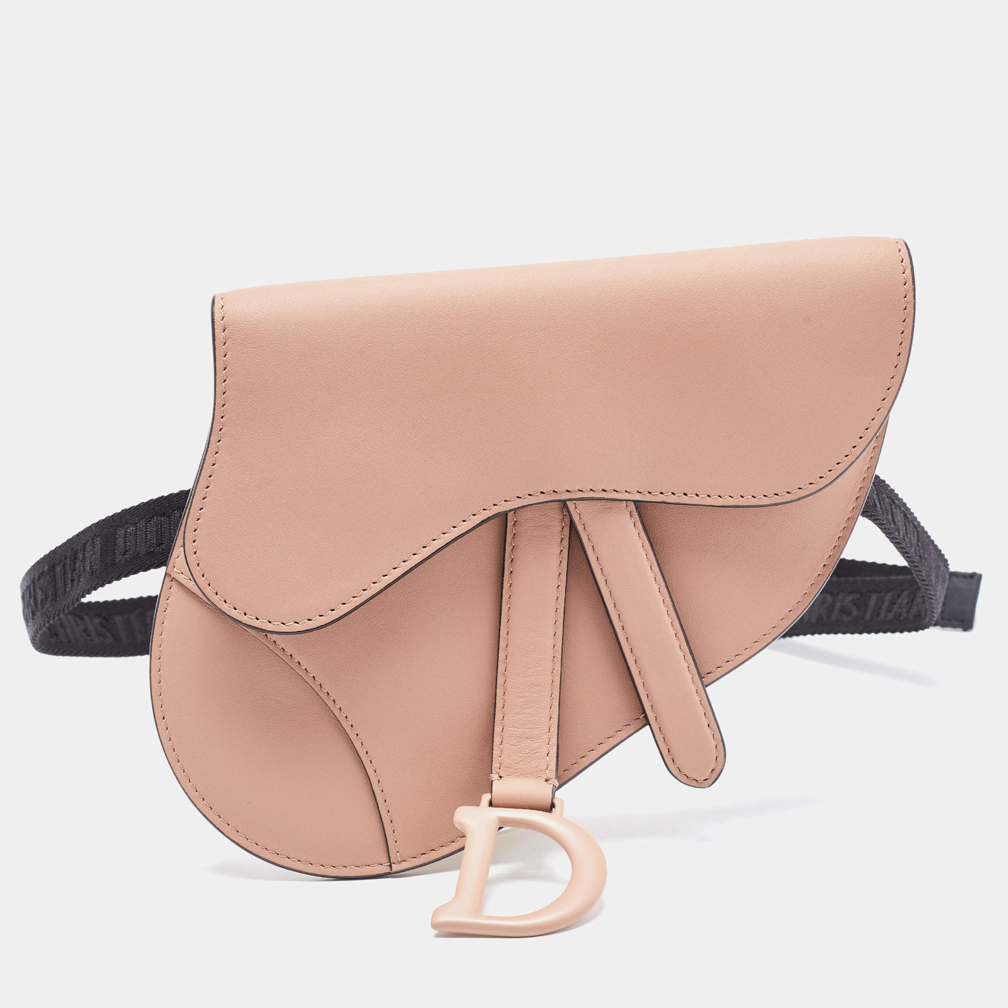 Pre Owned Dior Blush Ultra Matte Leather Saddle Convertible Belt Bag