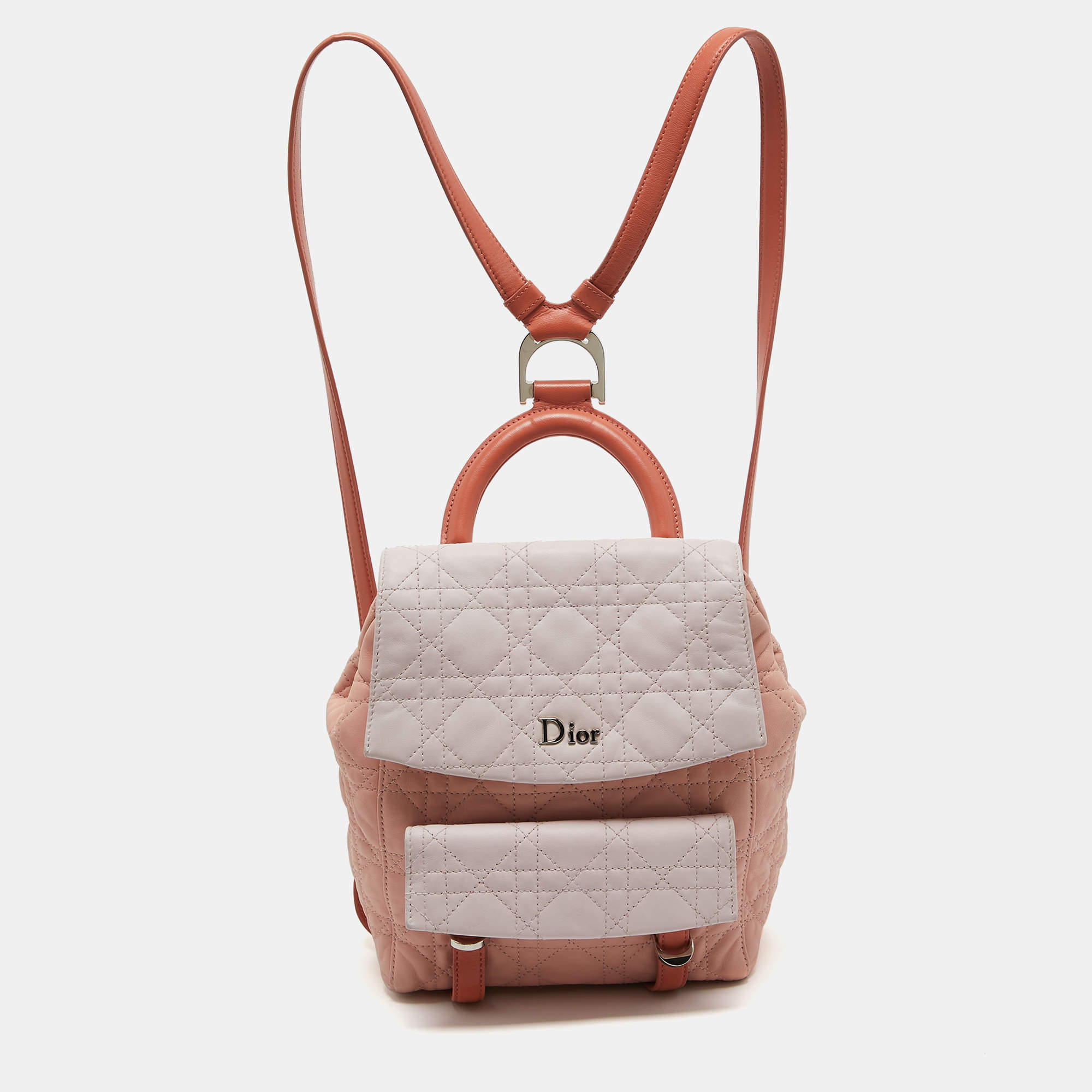 Dior Tri Color Cannage Quilted Leather Small Stardust Backpack