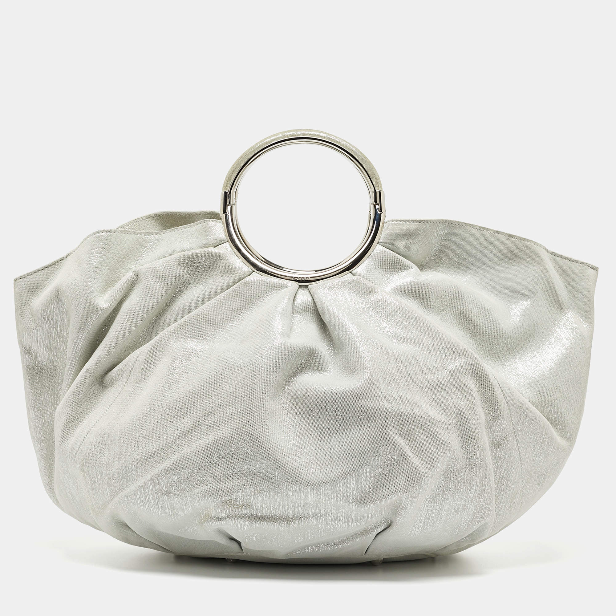 Pre Owned Dior Mint Green Shimmering Suede Babe Hobo