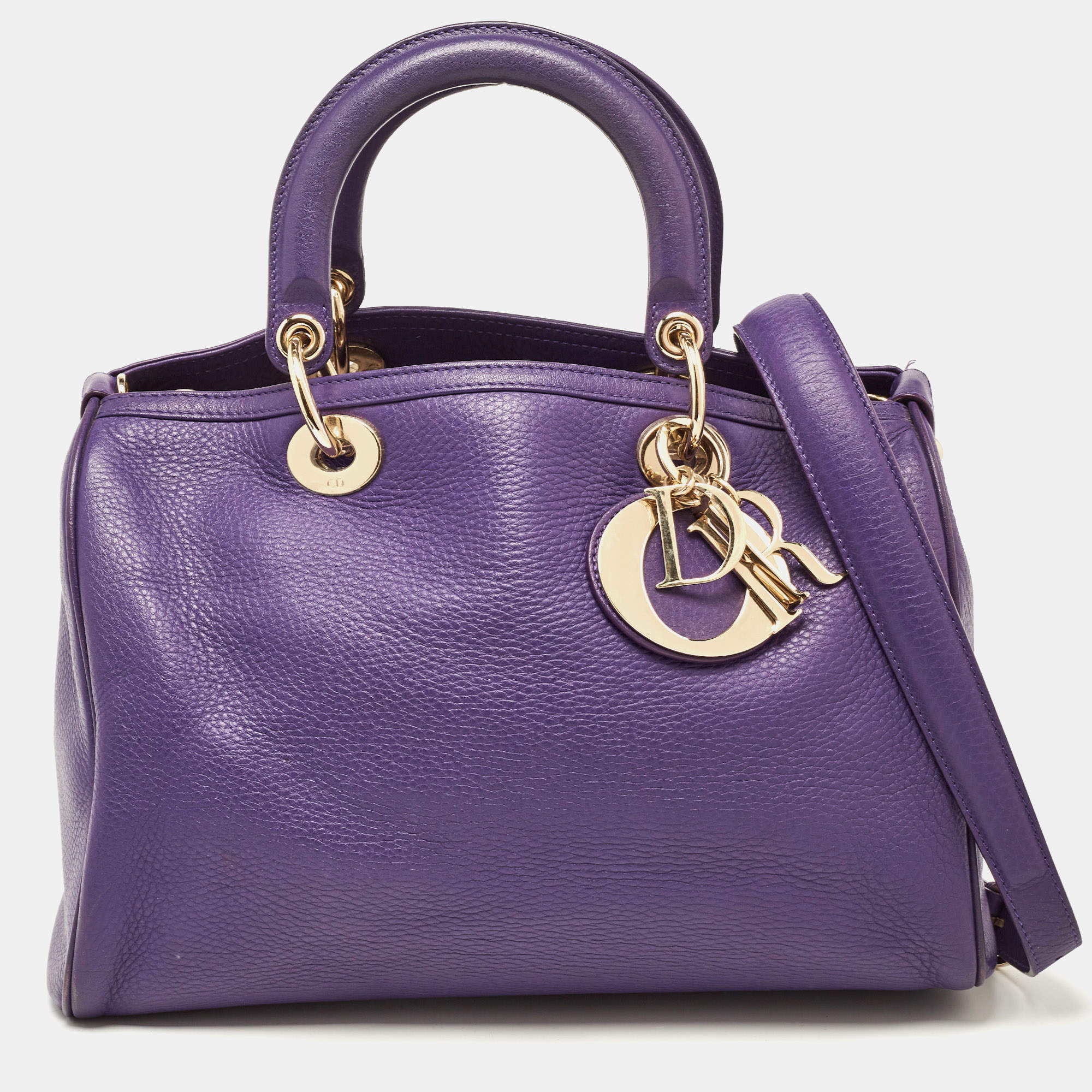 مملوكة مسبقًا Dior Purple Leather Diorissimo Bowler Bag