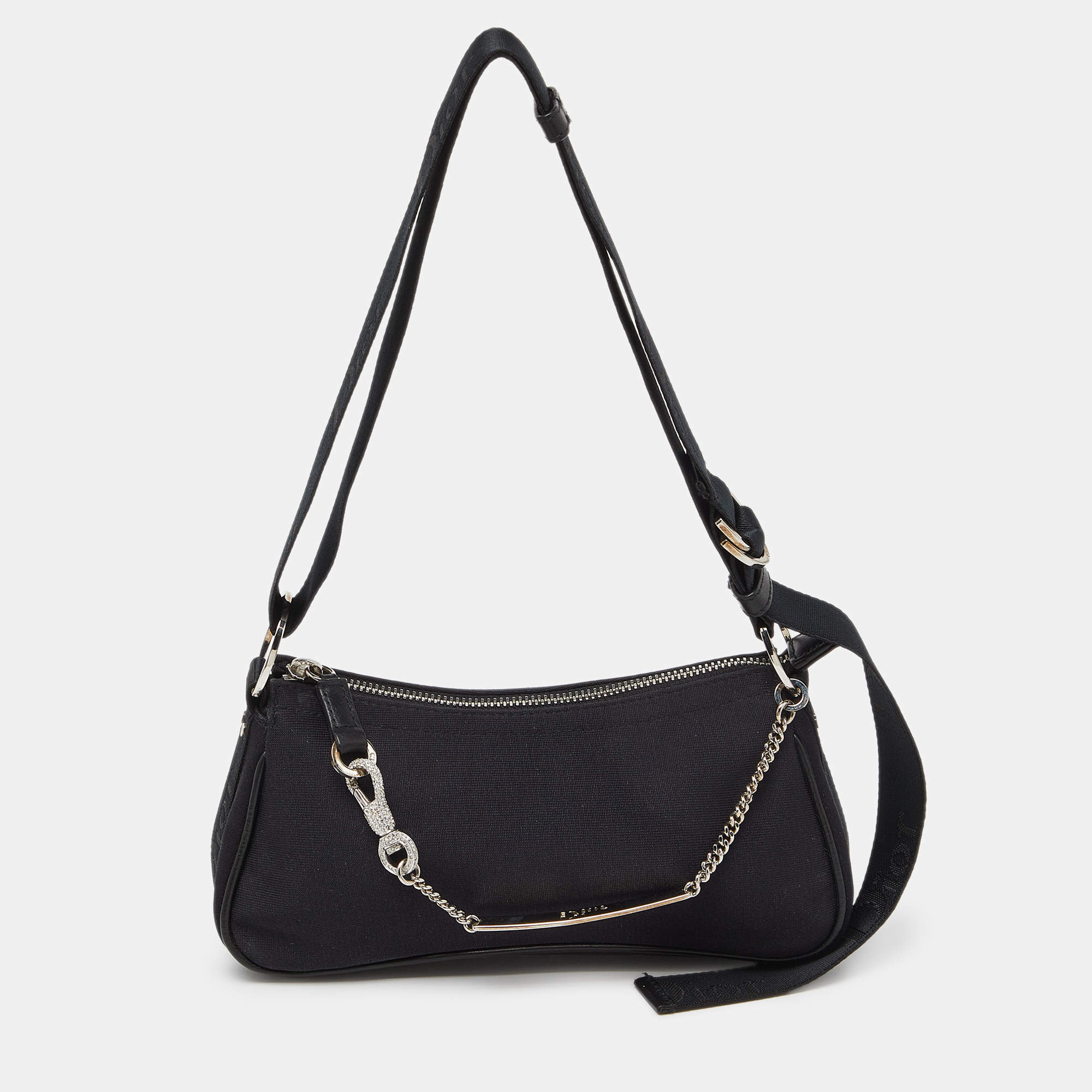 Pre Owned Dior Black Canvas and Leather Hardcore Shoulder Bag