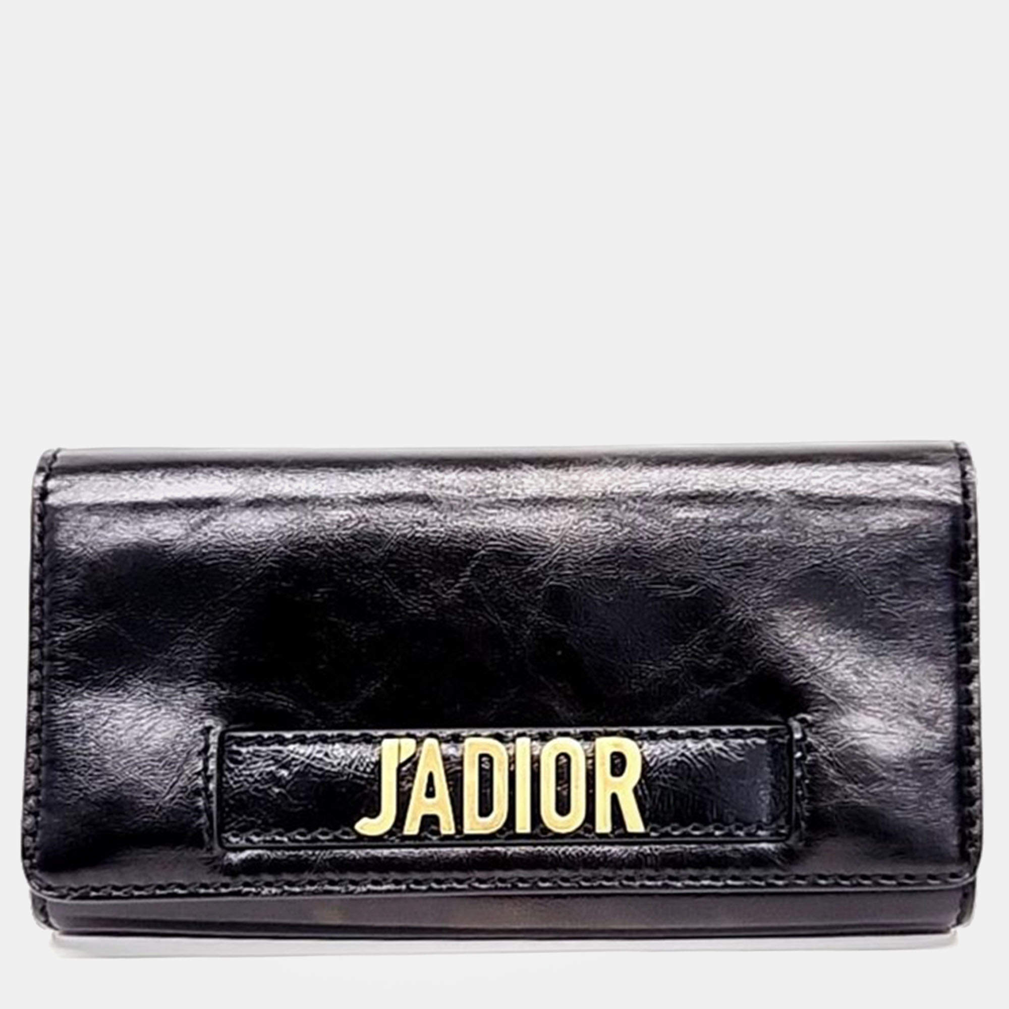 Dior Black Leather J'Adior Mini Chain Crossbody Bag