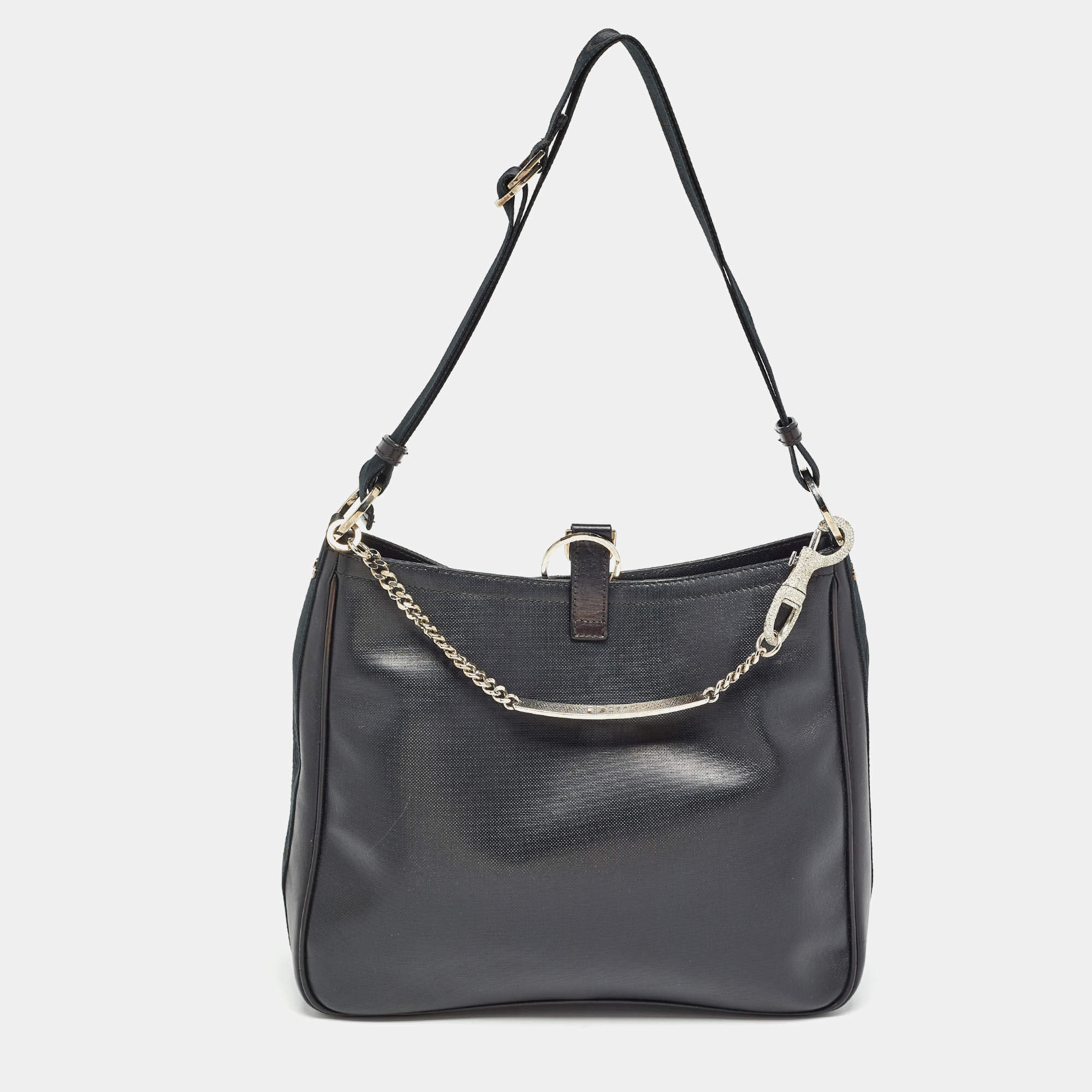 Pre Owned Dior Black Leather Hardcore Shoulder Bag