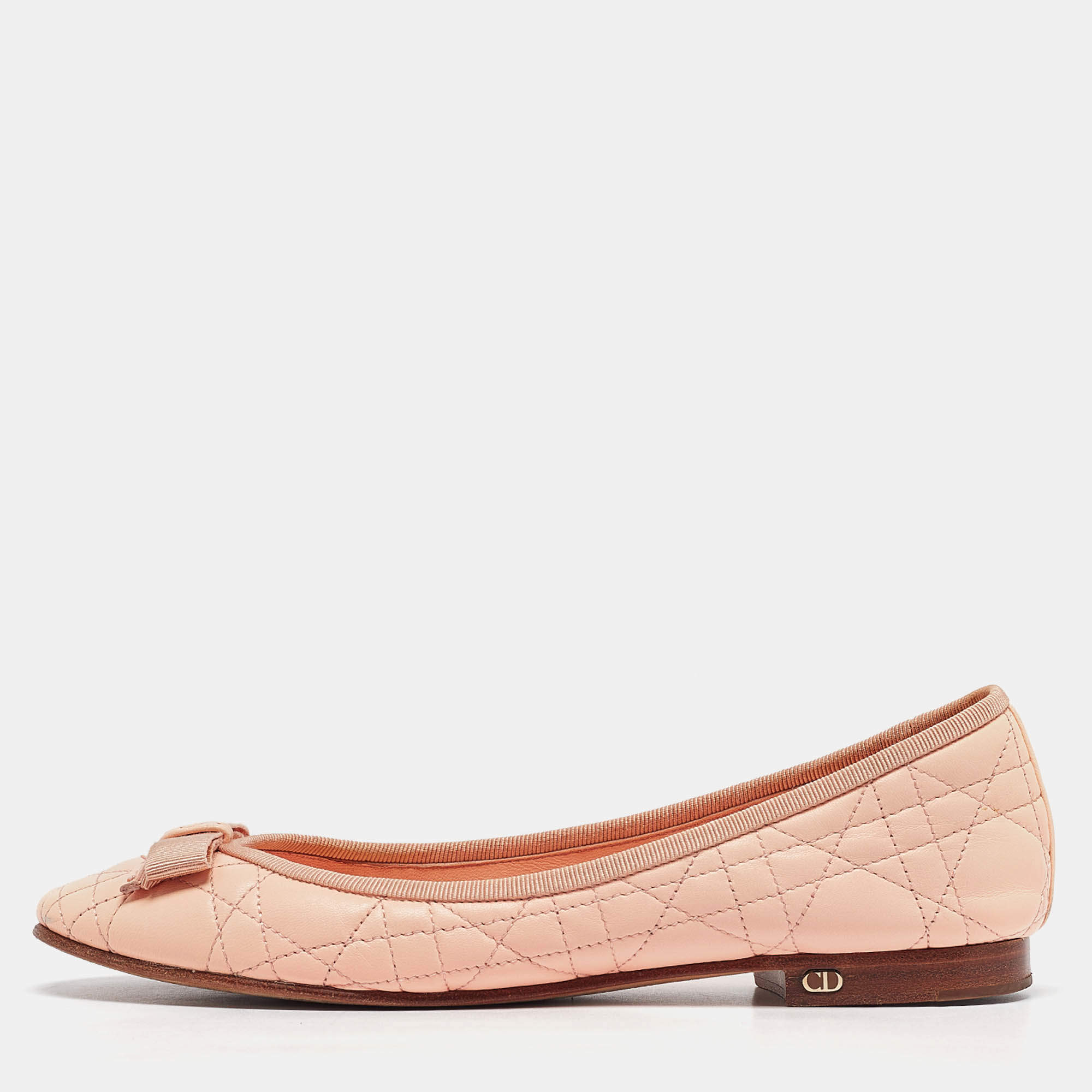 Dior Pink Leather Ballet Flats Size 37