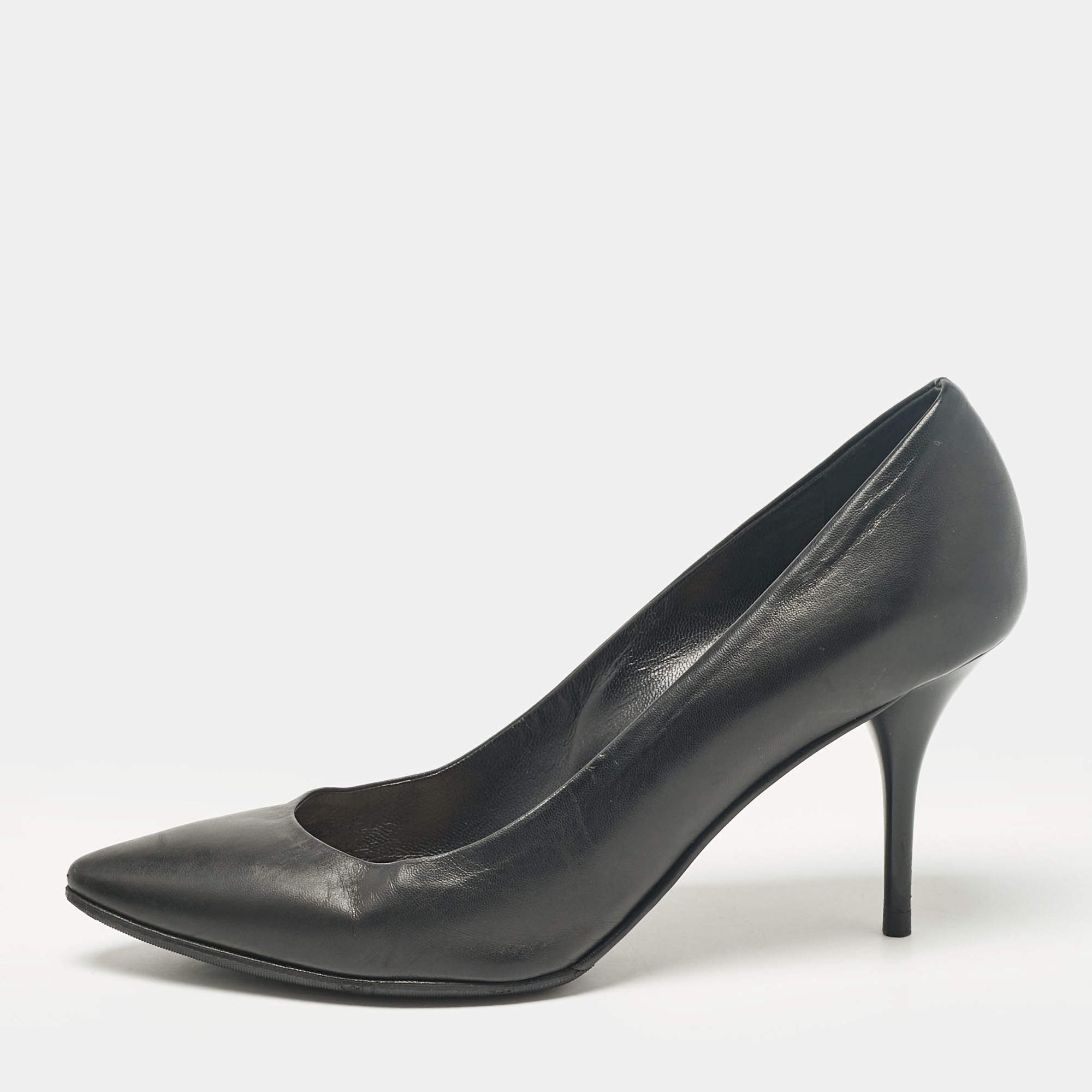 Dior Black Leather Pointed Toe  Pumps Size 37.5