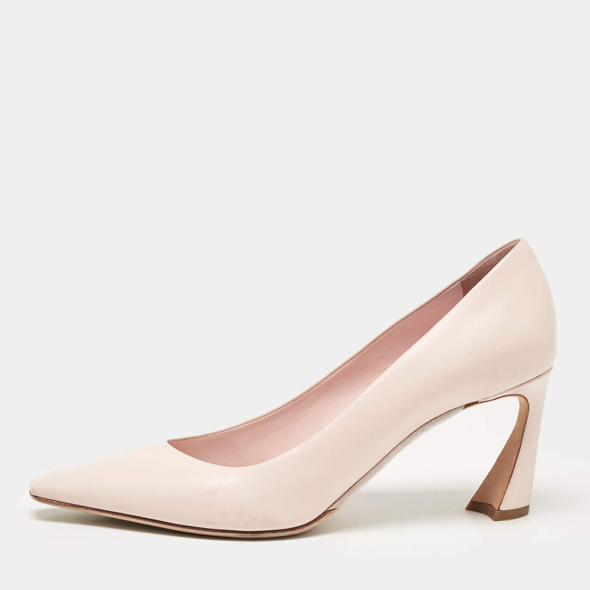 Dior Pink Leather Square Toe Pumps Size 39.5