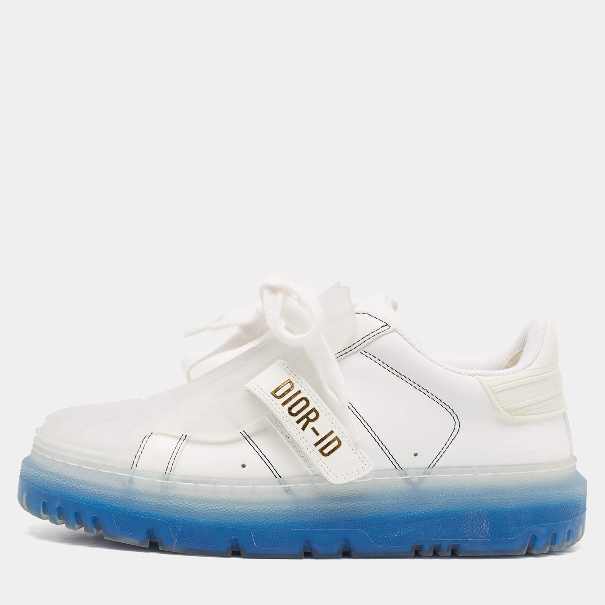 Dior White Leather and Rubber Dior ID  Sneakers Size 36.5