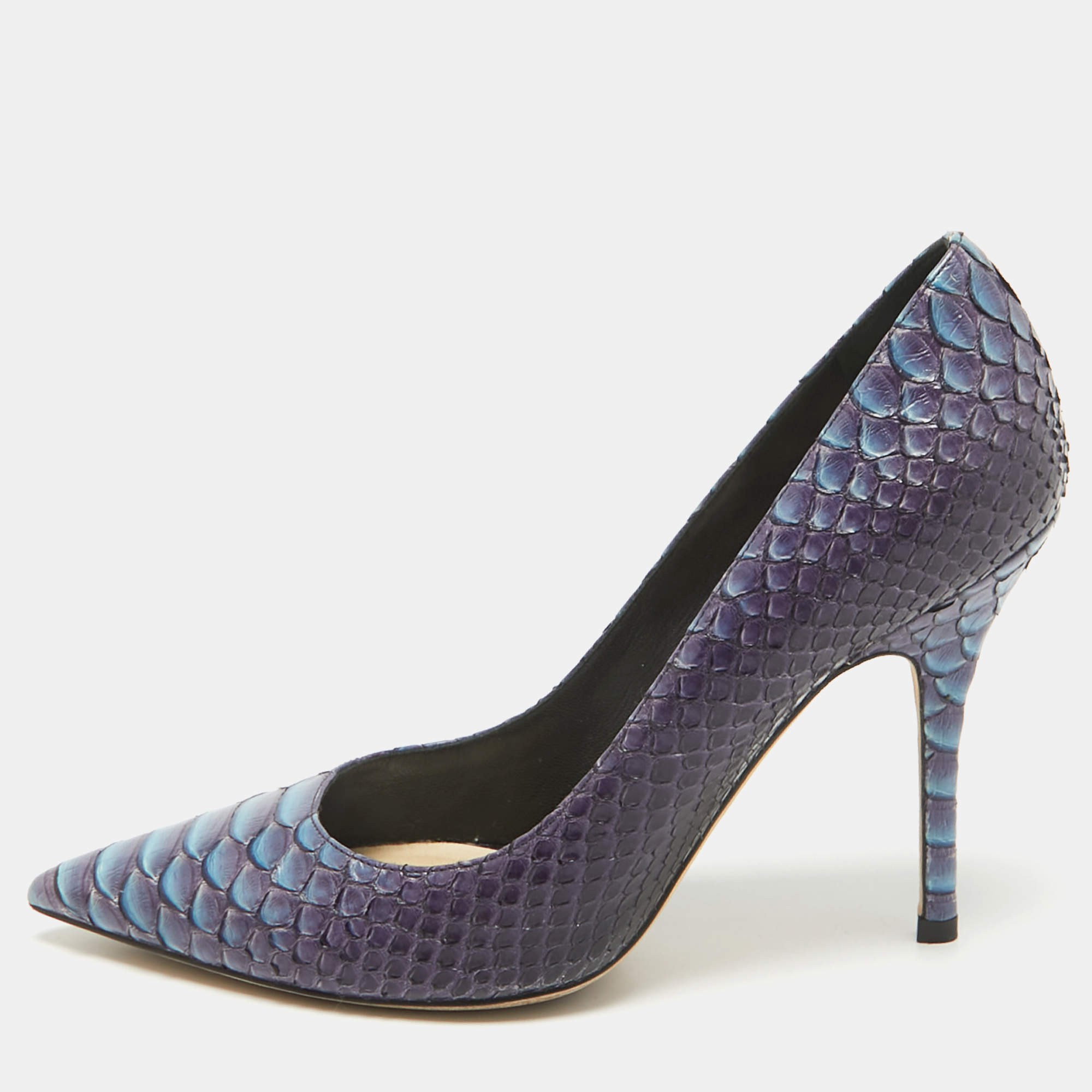Dior Two Tone Python Leather Cherie Pumps Size 37