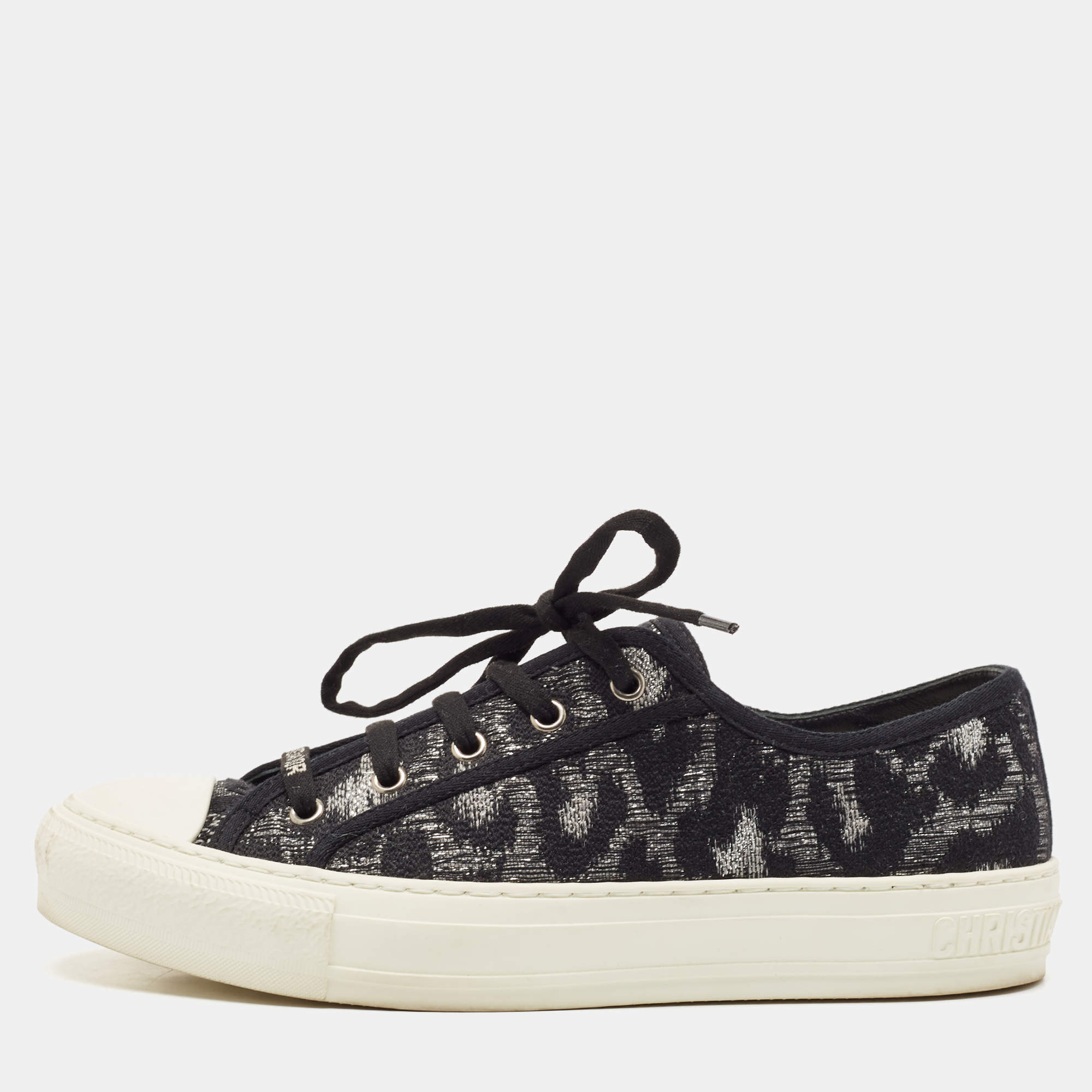 Dior Black Canvas and Rubber Walk'n'Dior Low Top Sneakers Size 40