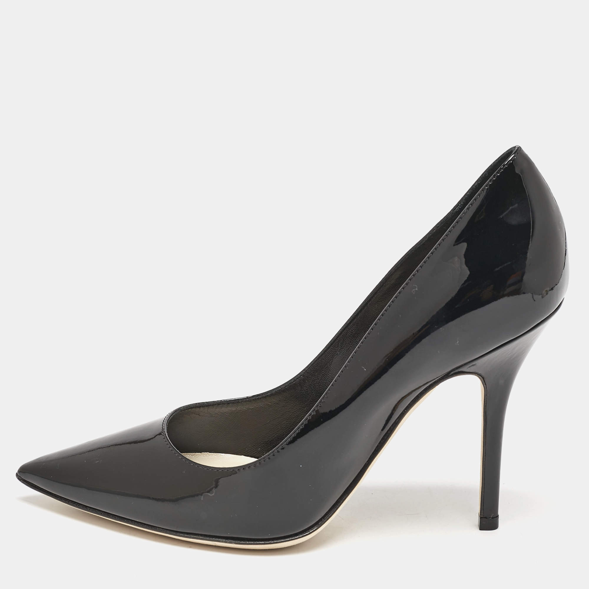 Dior Black Patent Leather Pointed Toe Pumps Size 35.5