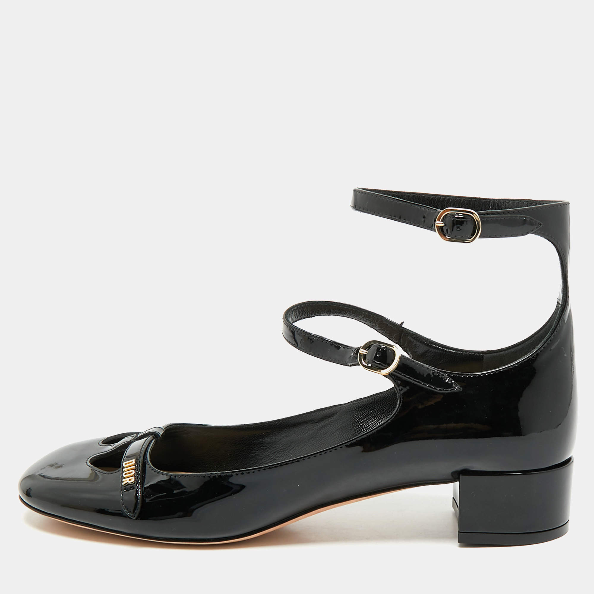 Dior Black Patent Leather Aime Pumps Size 40