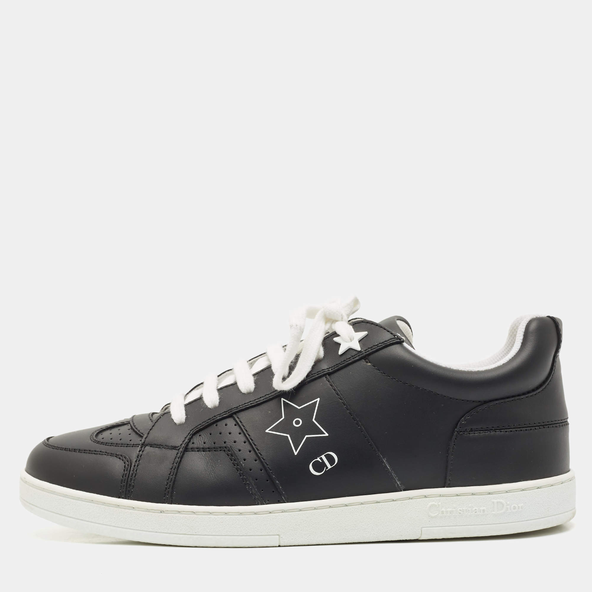Pre Owned Dior Black Leather Ors low Top Sneakers Size 37.5