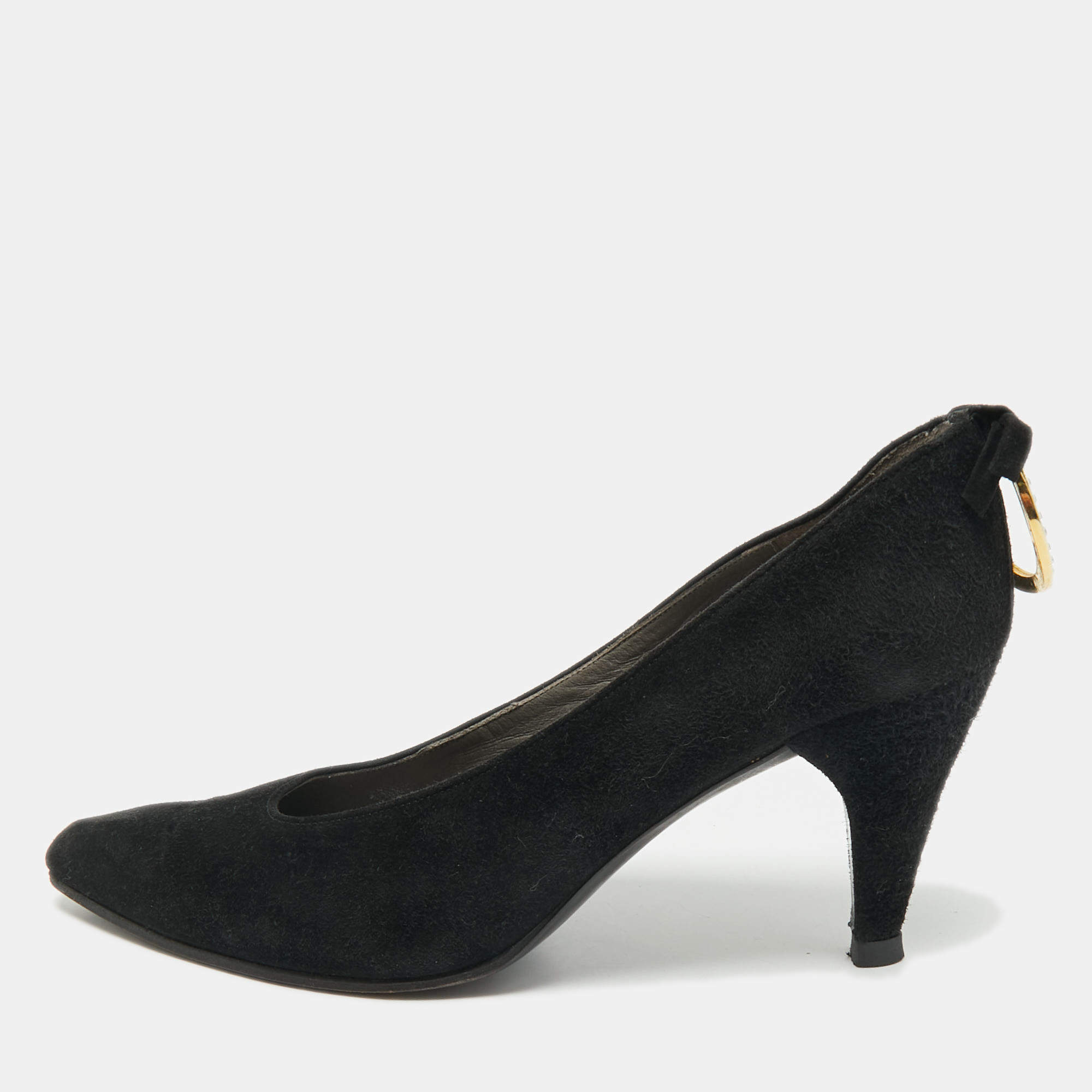 Pre Owned Dior Black Suede Pointed Toe Pumps Size 36