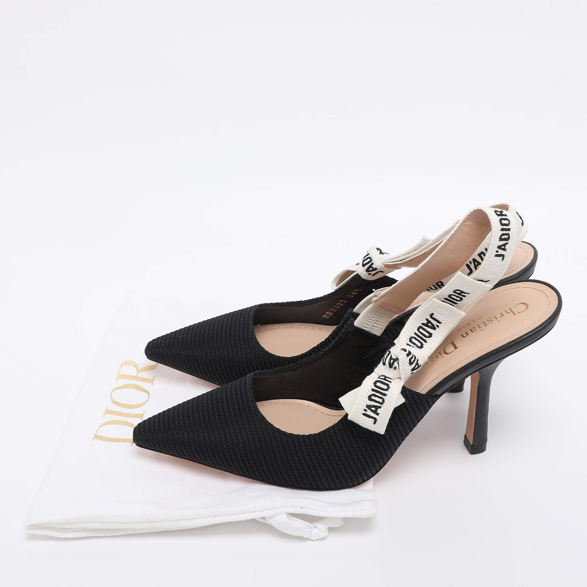 ア*ン様 Dior J'ADIOR ブラック ハイヒール Dior Black J'adior Lambskin Leather Ribbon Slingback Pumps