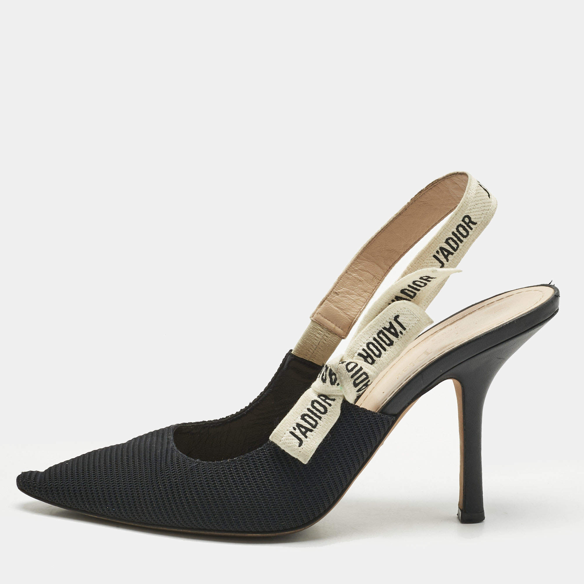 Pre Owned Dior Black Technical Fabric J'adior Slingback Pumps Size 41