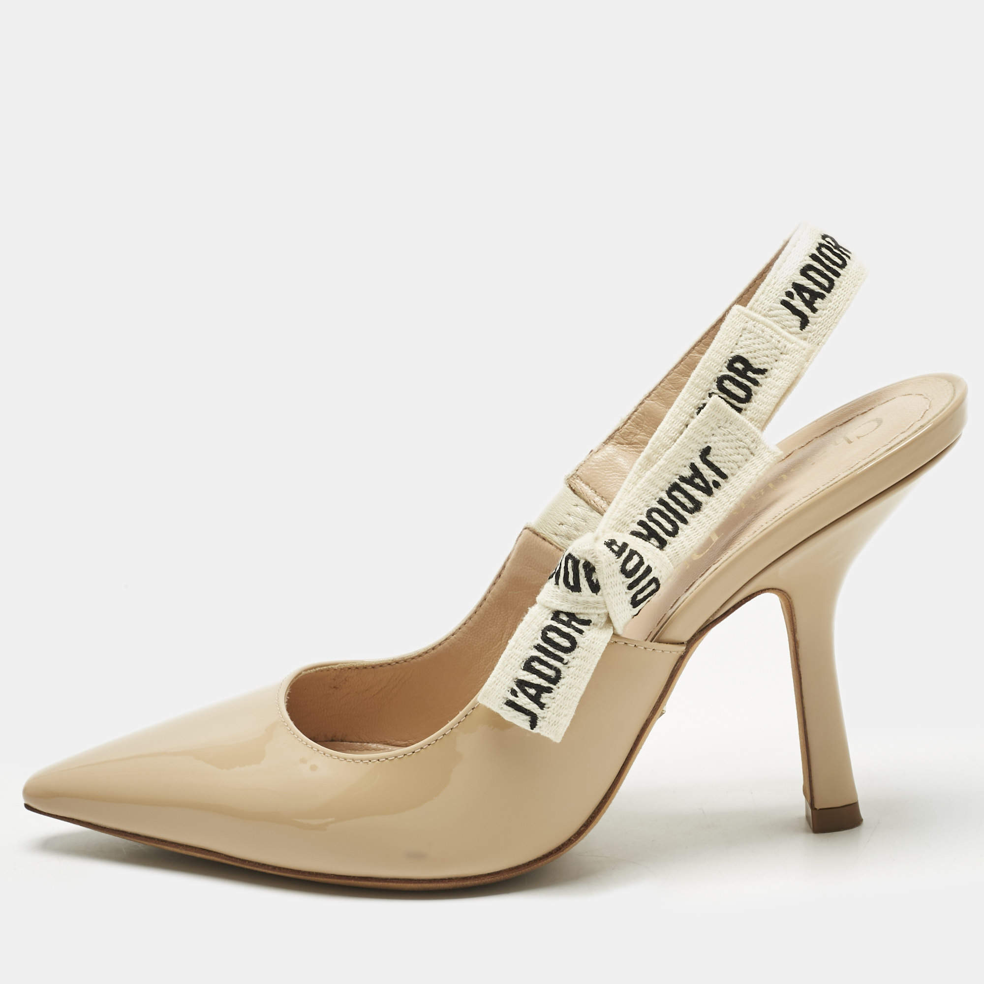 Pre Owned Dior Beige Patent Leather J'Adior Pumps Size 35.5