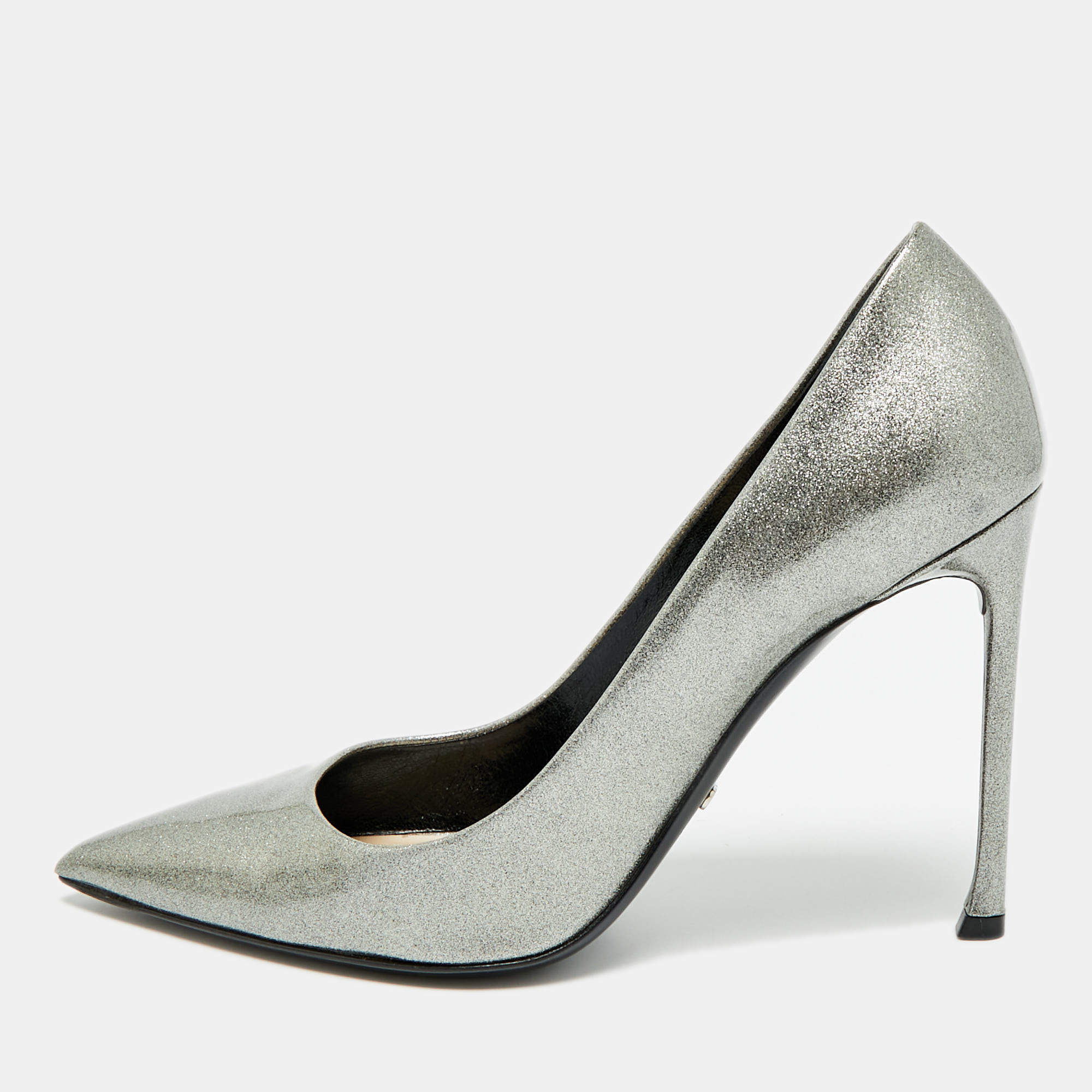 مملوكة مسبقًا Dior Size 40 Metallic Patent Leather Pointed Toe Pumps