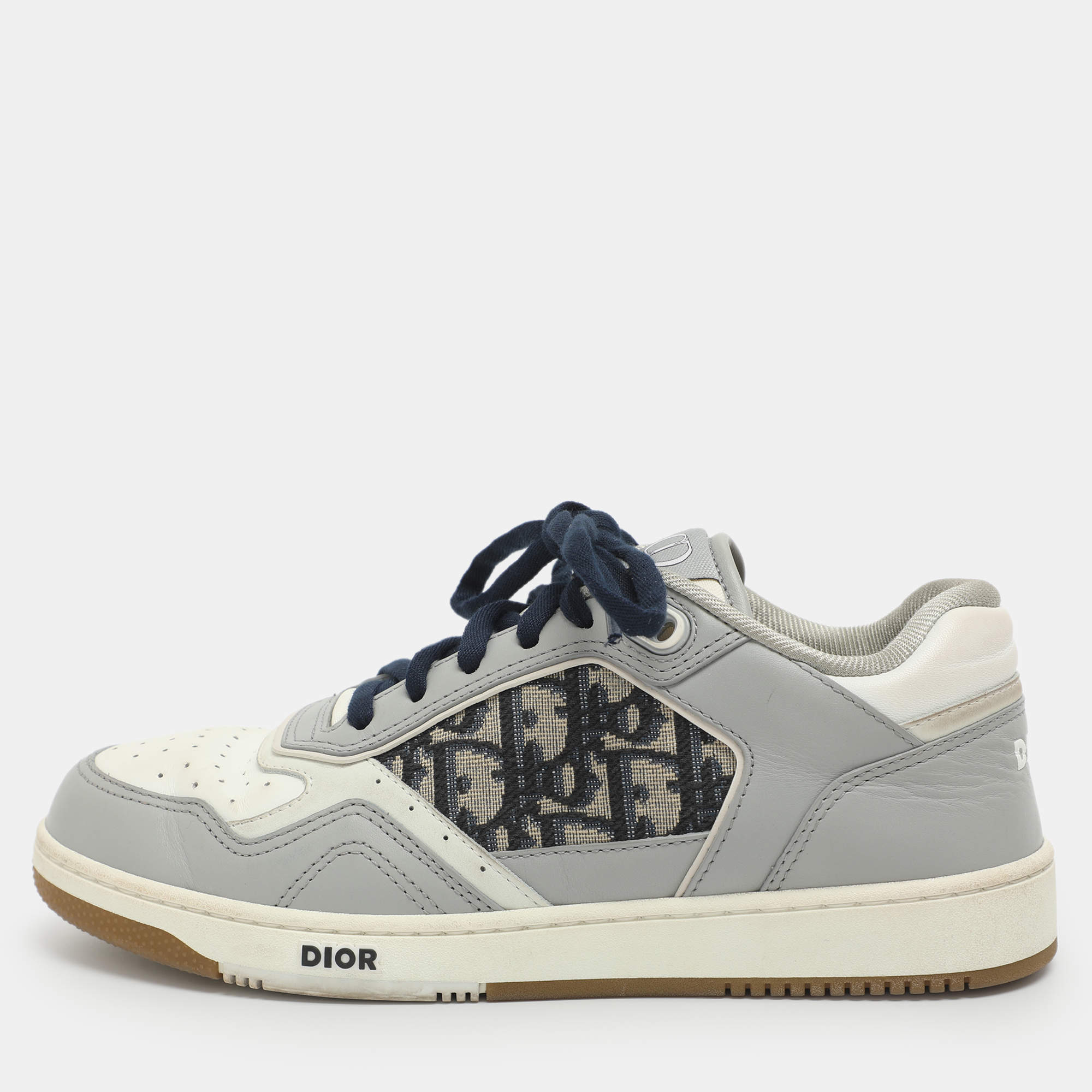 Pre Owned Dior B27 Size 38 Multicolor Leather and Fabric Low Top Sneakers