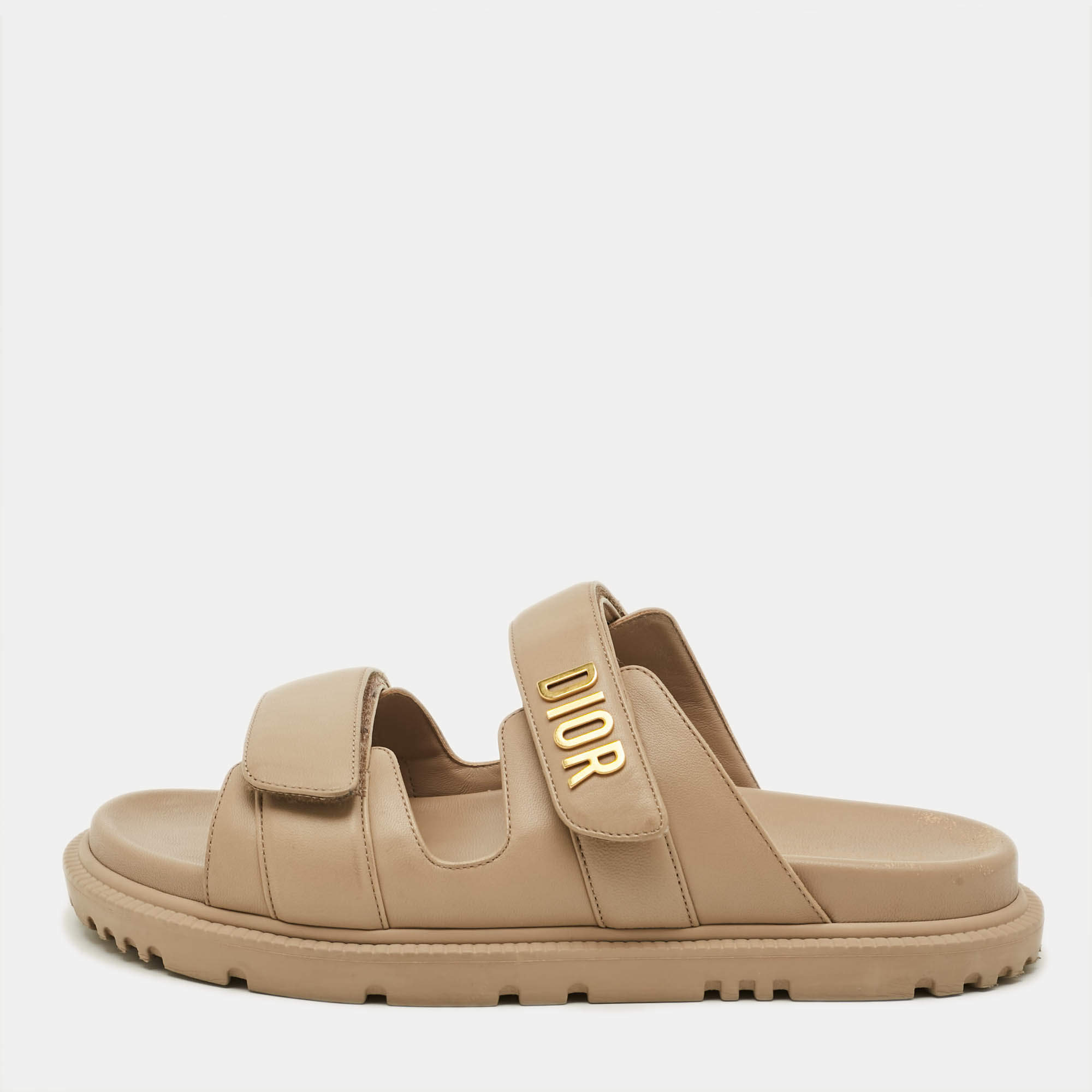 Pre Owned صندل ديور حزام كاحل جلد بيج مقاس 39