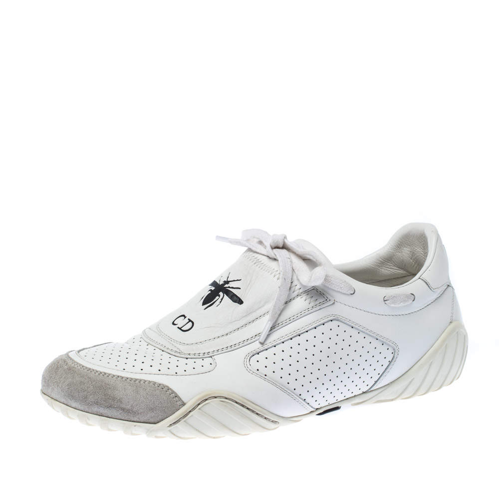 Dior White Leather And Suede D-Fence 