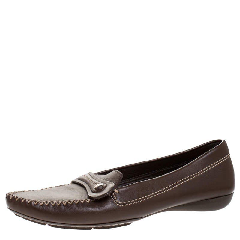 Dior Brown Leather Slip On Loafers Size 37 Dior | TLC