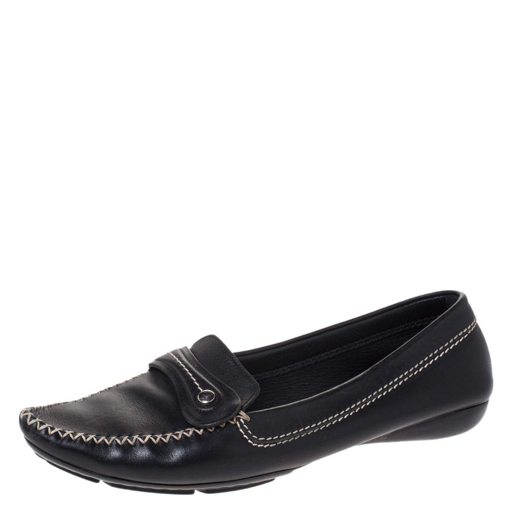Dior Black Leather Loafers Size 41.5 