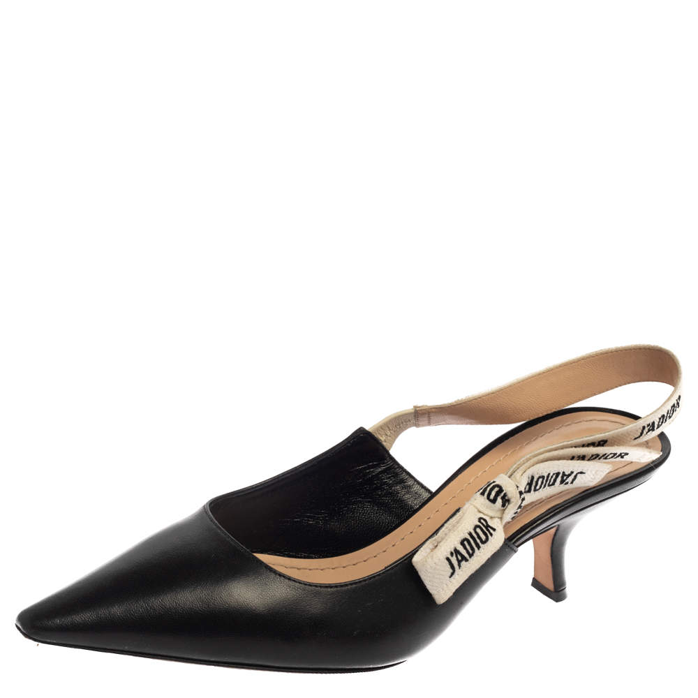Dior Black Leather J'Adior Slingback Sandals Size 41 Dior | TLC