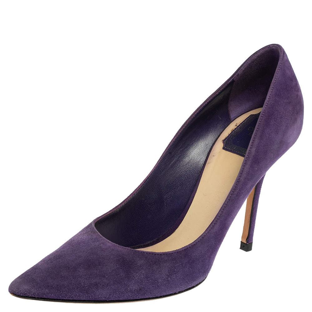 Pre Owned Dior Purple Suede Pointed Toe Pumps Size 39