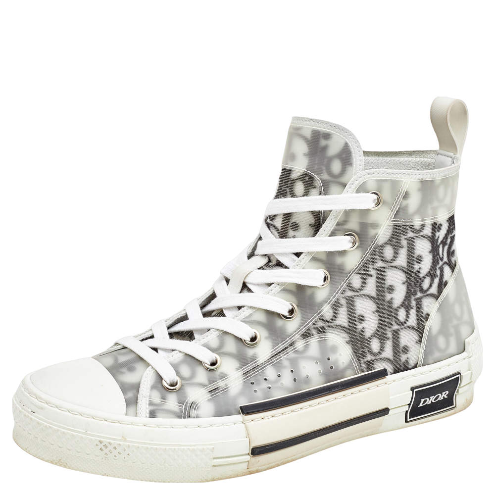 Dior White/Grey Oblique Mesh B23 High Top Sneakers Size 39 Dior | The ...
