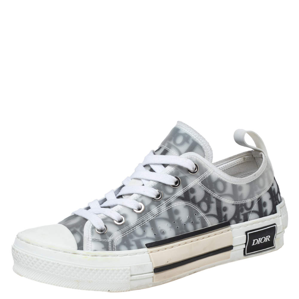 مملوكة مسبقًا حذاء رياضي ديور بي23 بلاستيك مشمع  وشبك بالشعار أبيض/أخضر مقاس 37.5