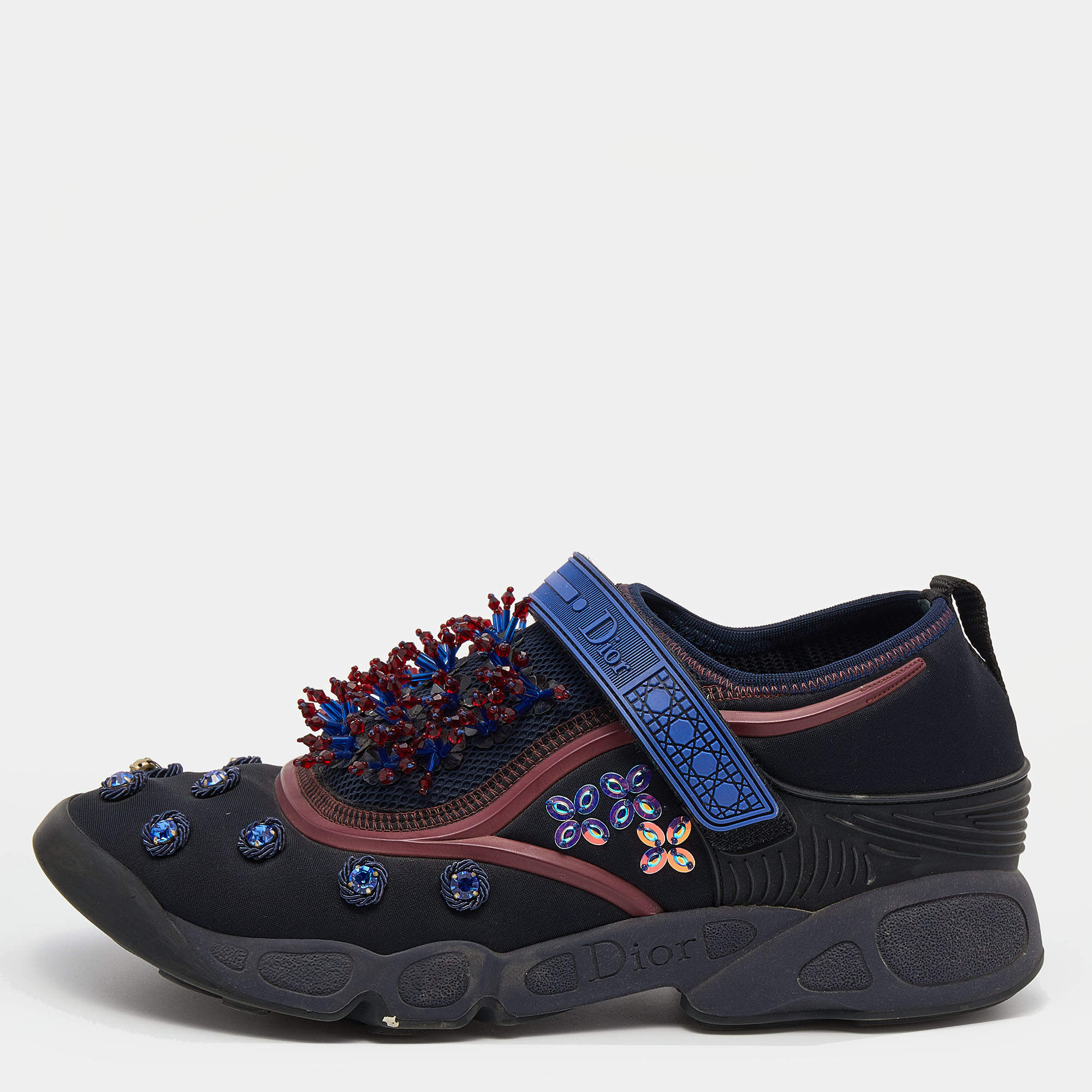 Dior｜ (E3367WOMCY 13S) Dior Zodiac Printed Technical Fabric D-Connect Sneaker Size