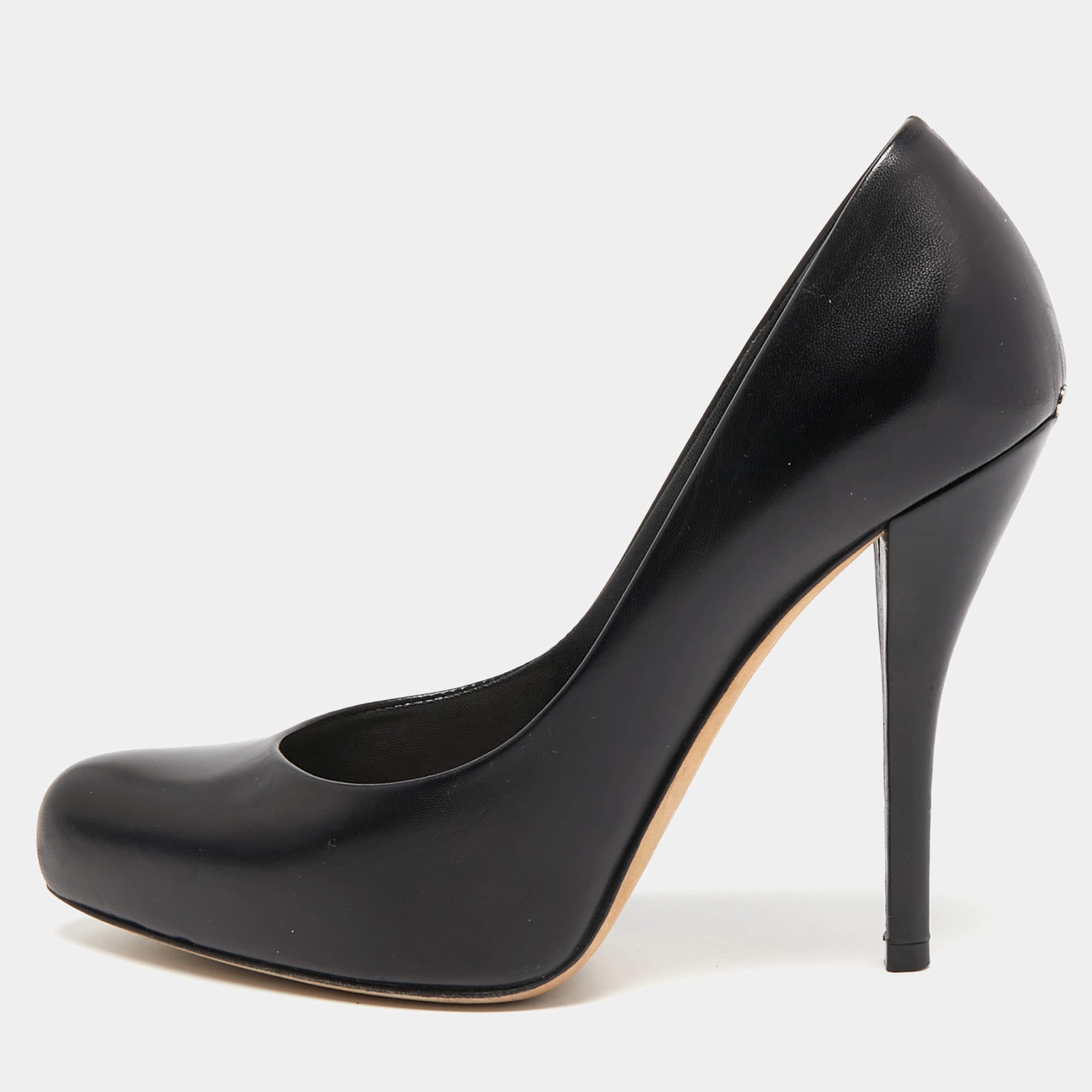 Pre Owned Dior Black Leather Pointed Toe Pumps Size 35.5
