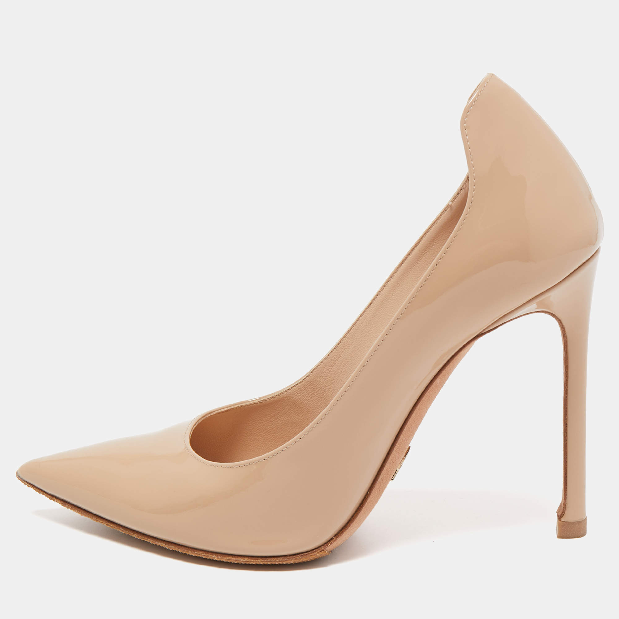 Dior Beige Patent Leather Pointed Toe Pumps Size 36
