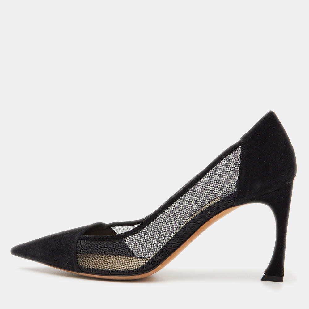 Dior Black Suede and Mesh Songe Pumps Size 38